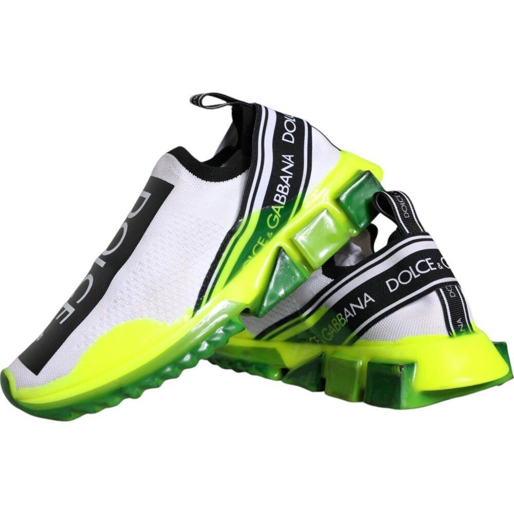 Dolce & Gabbana Dolce & Gabbana White Yellow Slip On Sorrento Sneakers Shoes Size US 7 / IT 37 - 6 Thumbnail