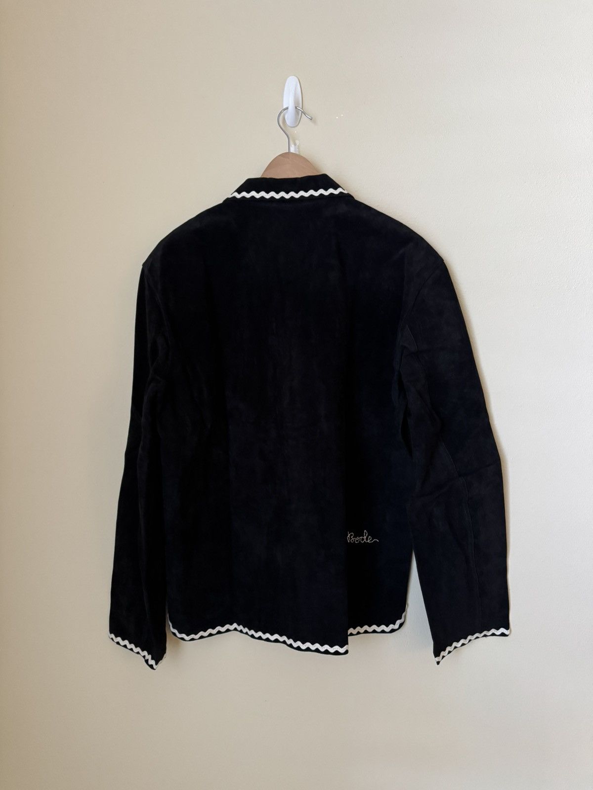 Bode Bode Suede Rickrack Workshirt Black White Small Medium Size US M / EU 48-50 / 2 - 5 Thumbnail