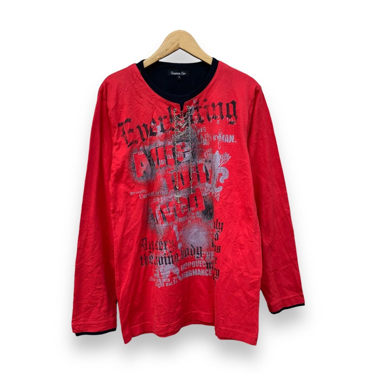 If Six Was Nine × Japanese Brand × Le Grande Bleu (L.G.B.) Beaumont carr Crosses japanesbrand y2k poem longsleeave tee Size US L / EU 52-54 / 3 - 1 Thumbnail