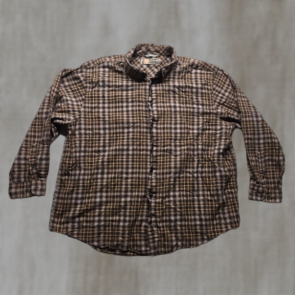Vintage VINTAGE G.H. BASS & CO. Plaid Shirt Adult Men's Large Brown Casual Button-up Long Sleeve Size US XXL / EU 58 / 5 - 1 Thumbnail