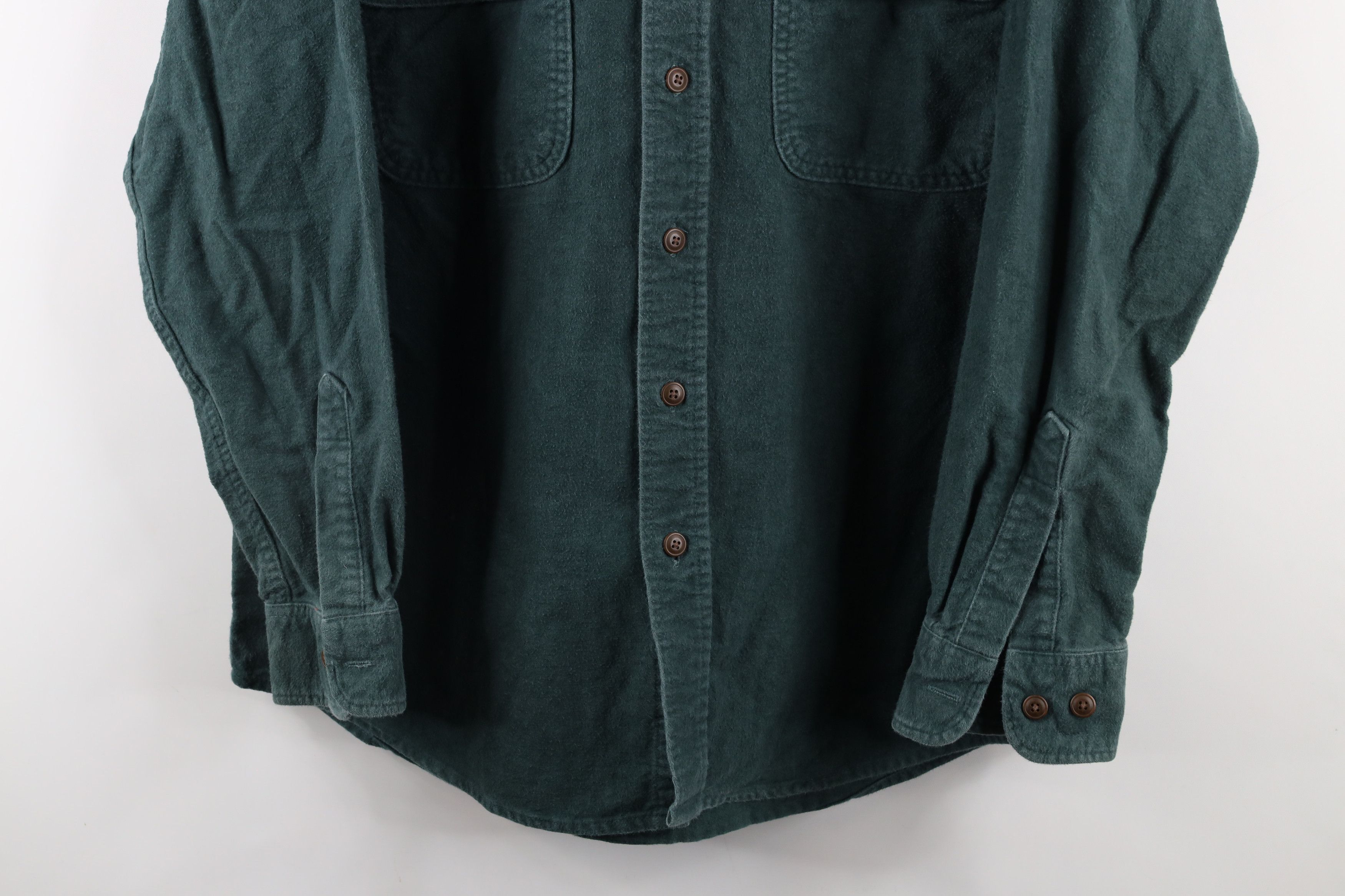 Vintage Vintage 90s Streetwear Chamois Cloth Button Shirt Green Size US M / EU 48-50 / 2 - 3 Thumbnail