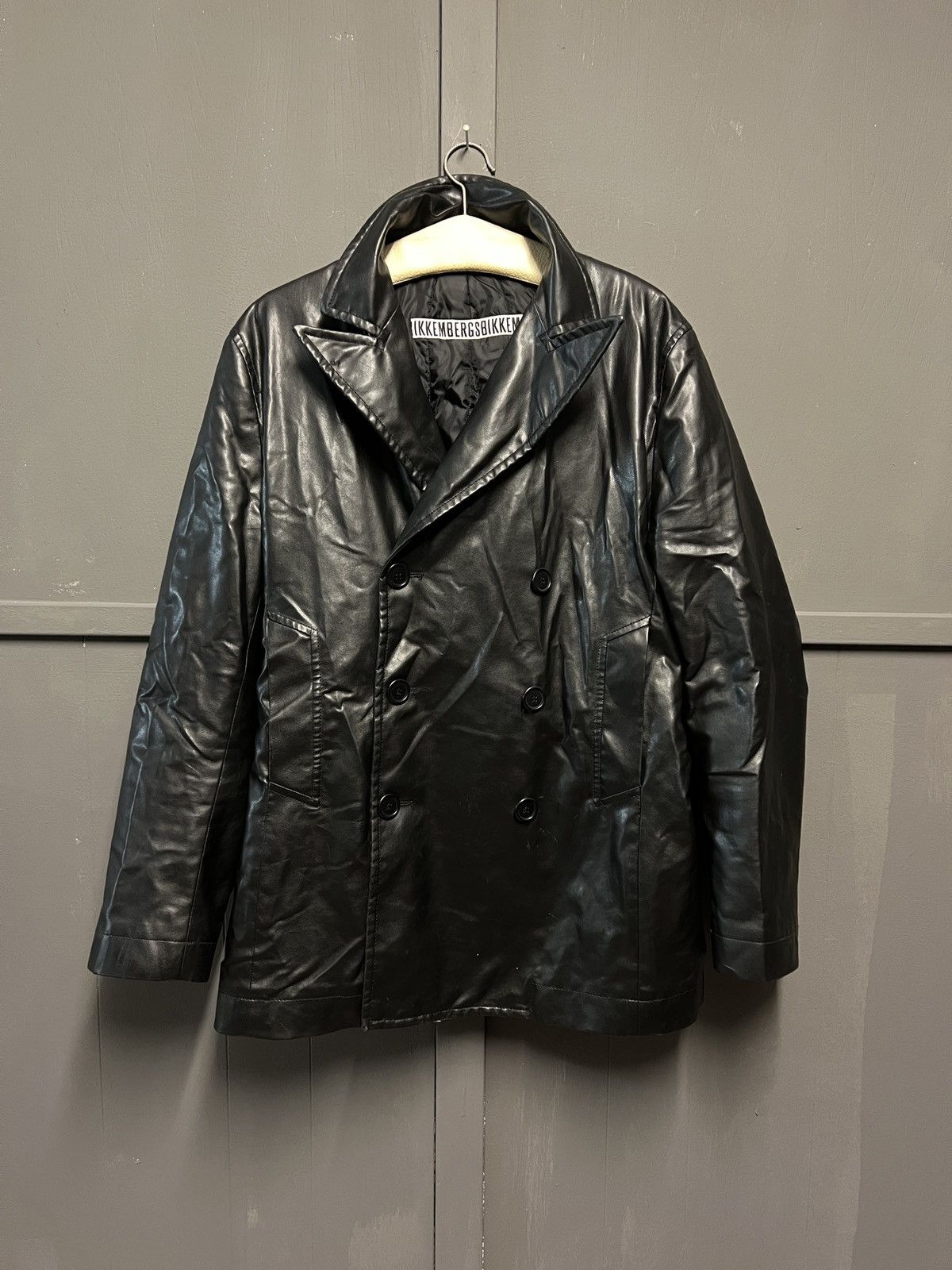 Dirk Bikkembergs leather padded coat jacket