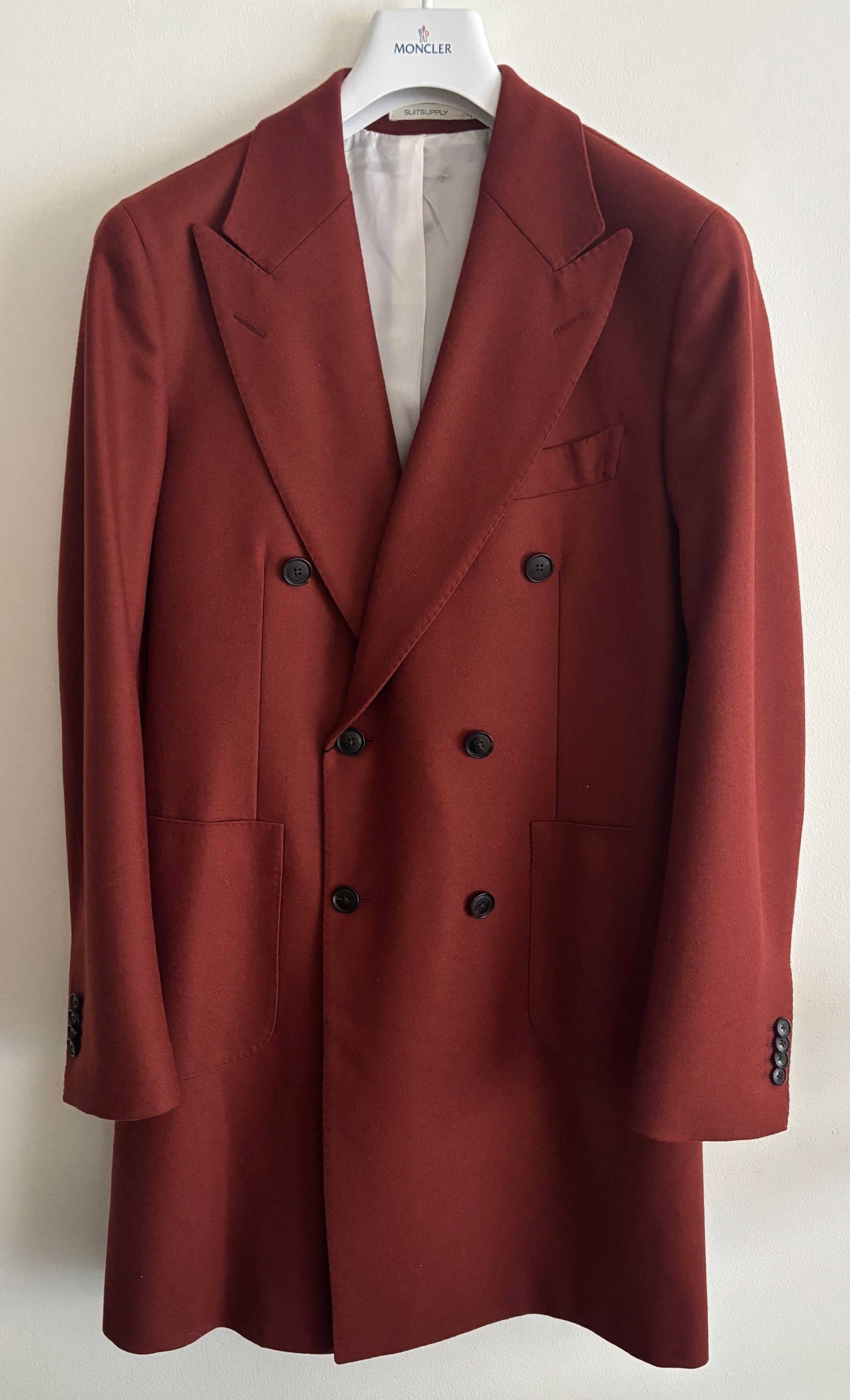 Suitsupply $595 Red Double Breasted Overcoat - Small/Medium Size US M / EU 48-50 / 2 - 1 Thumbnail