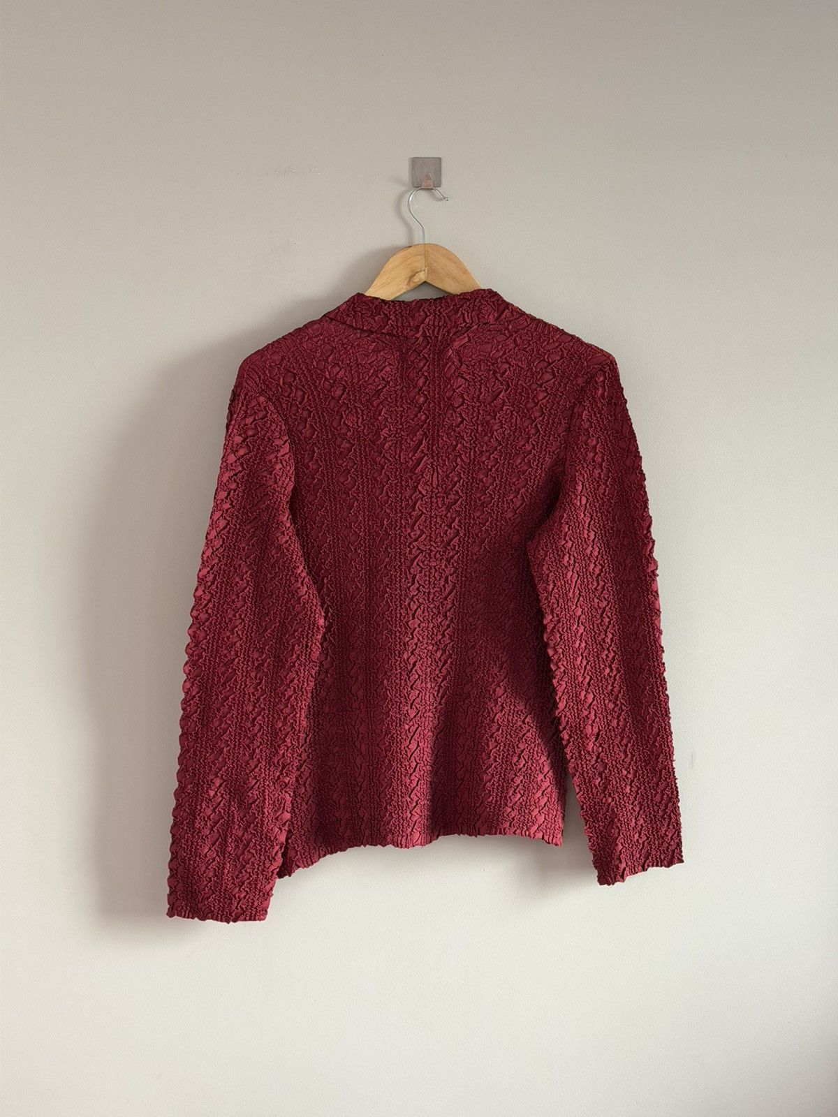 Vintage Yoshiki Hishinuma Pleated Stretch Jacket Red Size S / US 4 / IT 40 - 7 Thumbnail
