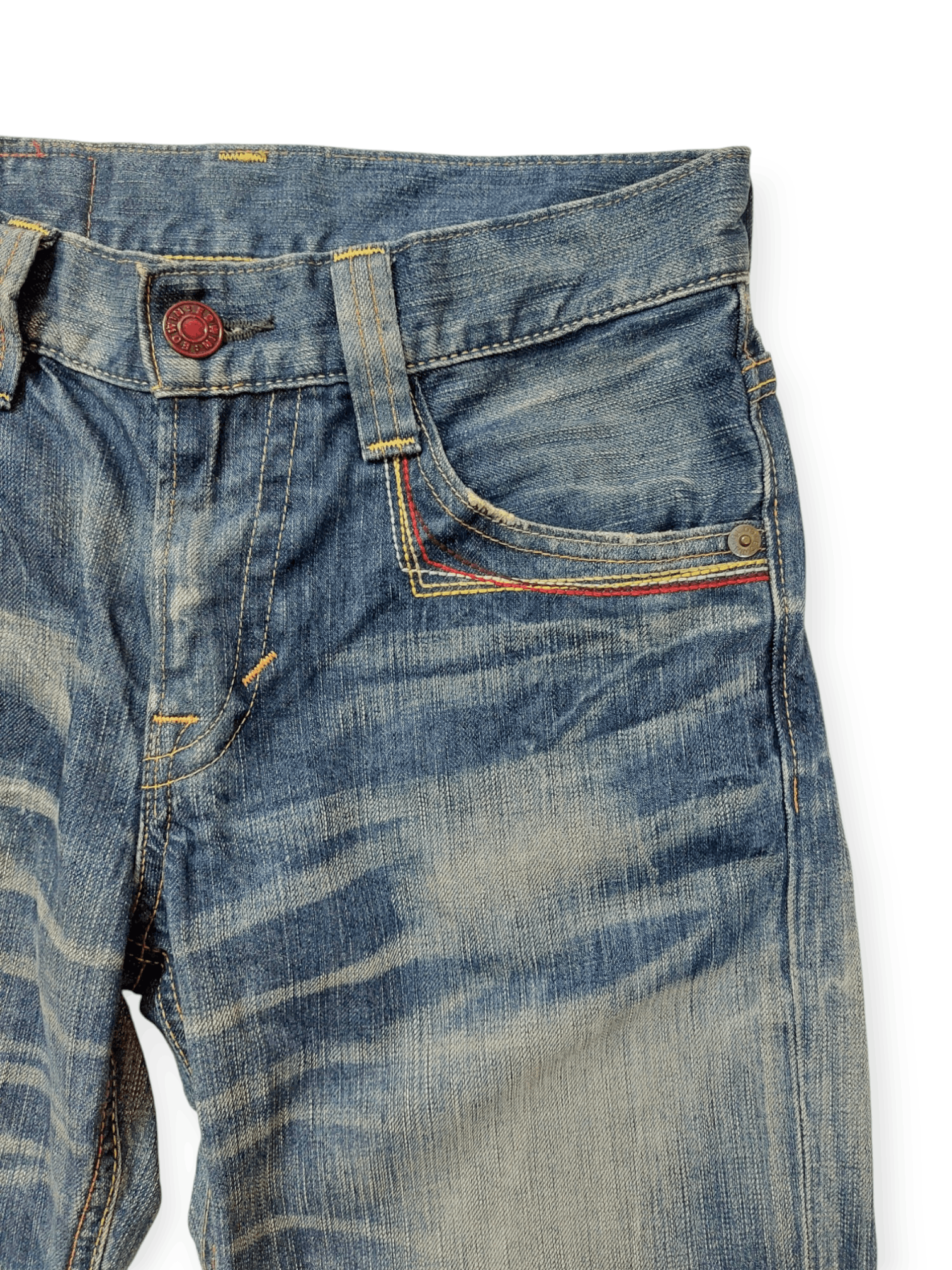 Edwin 💥Flare Vintage Edwin 503 Blue Trip Jeans Denim Size US 30 / EU 46 - 7 Thumbnail