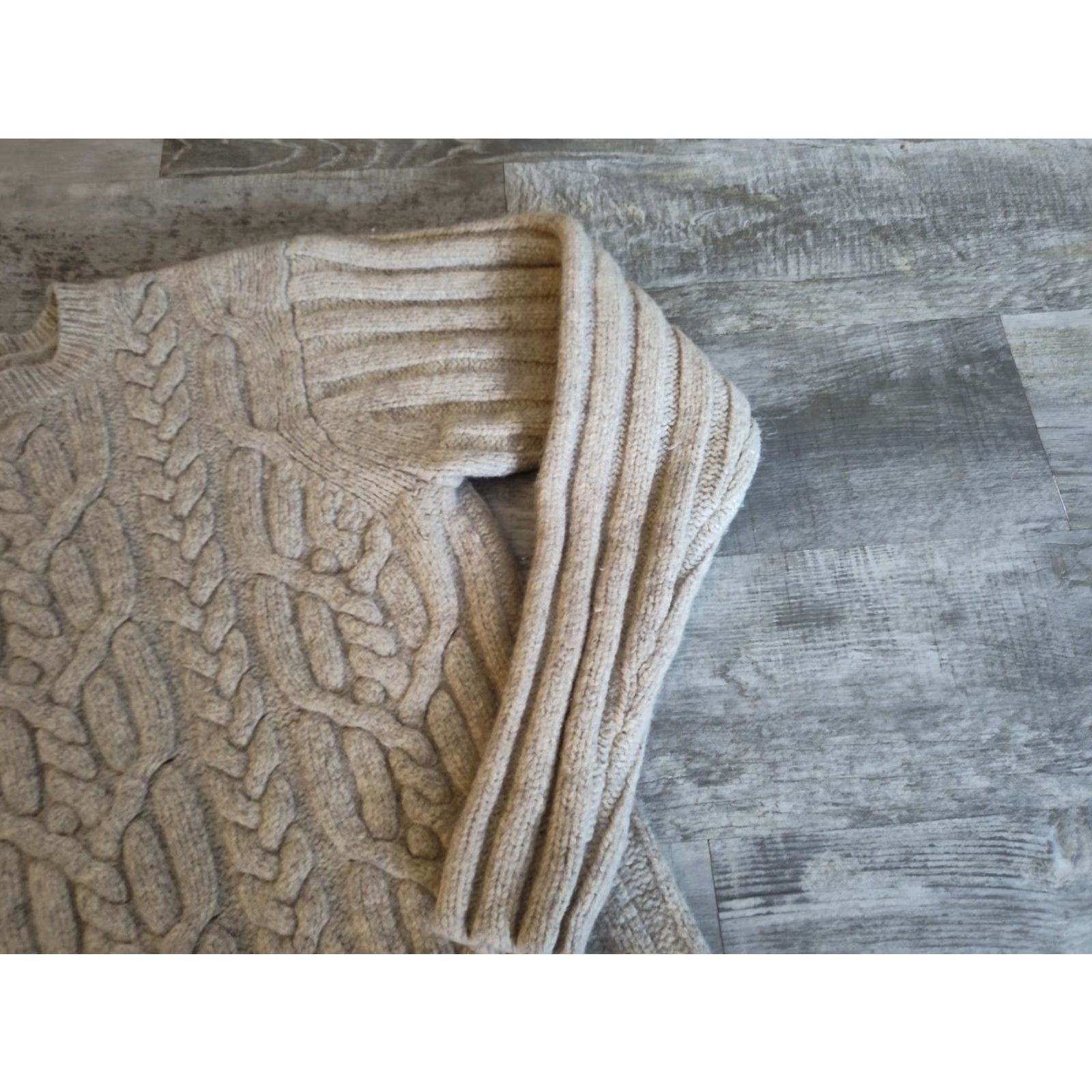 Gap VINTAGE Gap Chunky Knit Wool Sweater Beige Womens Size M Pullover Fisherman 90s Y2K Size M / US 6-8 / IT 42-44 - 2 Thumbnail