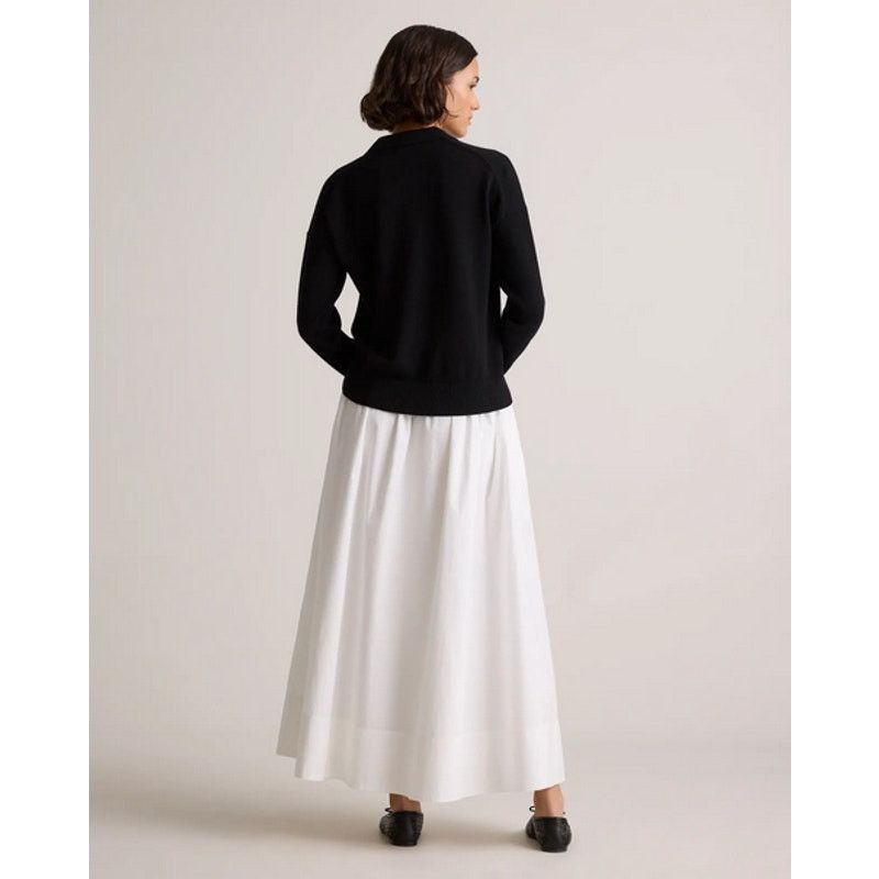 Quince Quince Women Cashmere Polo Sweater Black Sleeved Top XS NWT Size XS / US 0-2 / IT 36-38 - 5 Thumbnail
