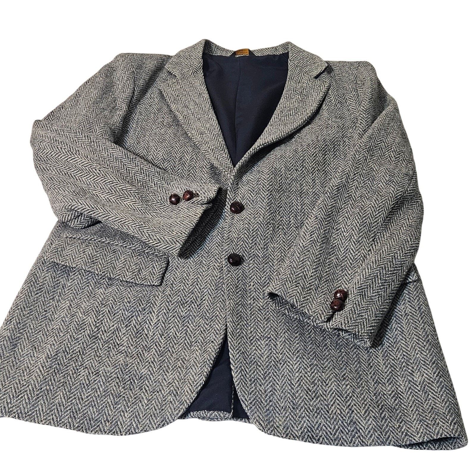 Harris Tweed Harris Tweed Blazer Mens 40 Scottish Wool Herringbone USA Size 40R - 1 Thumbnail