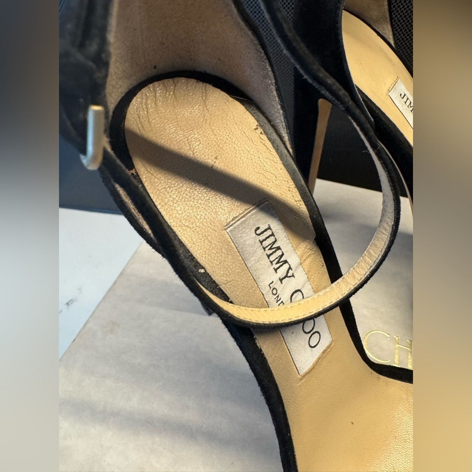 Jimmy Choo Jimmy Choo MISTY 120 Black Suede sandal heels size 40 Size US 9.5 / IT 39.5 - 4 Thumbnail