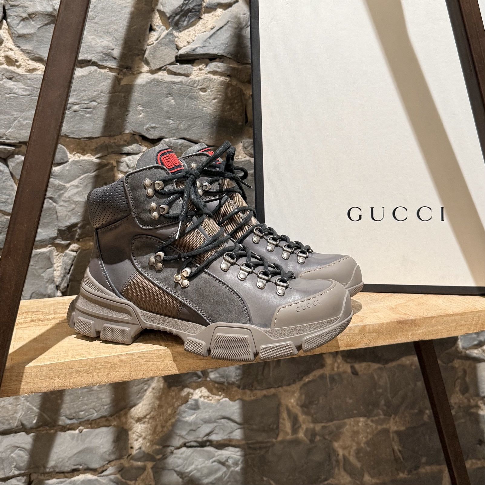Gucci Gucci Graphite Grey Suede Flashtrek Hiking Boots Size US 8 / EU 41 - 1 Thumbnail
