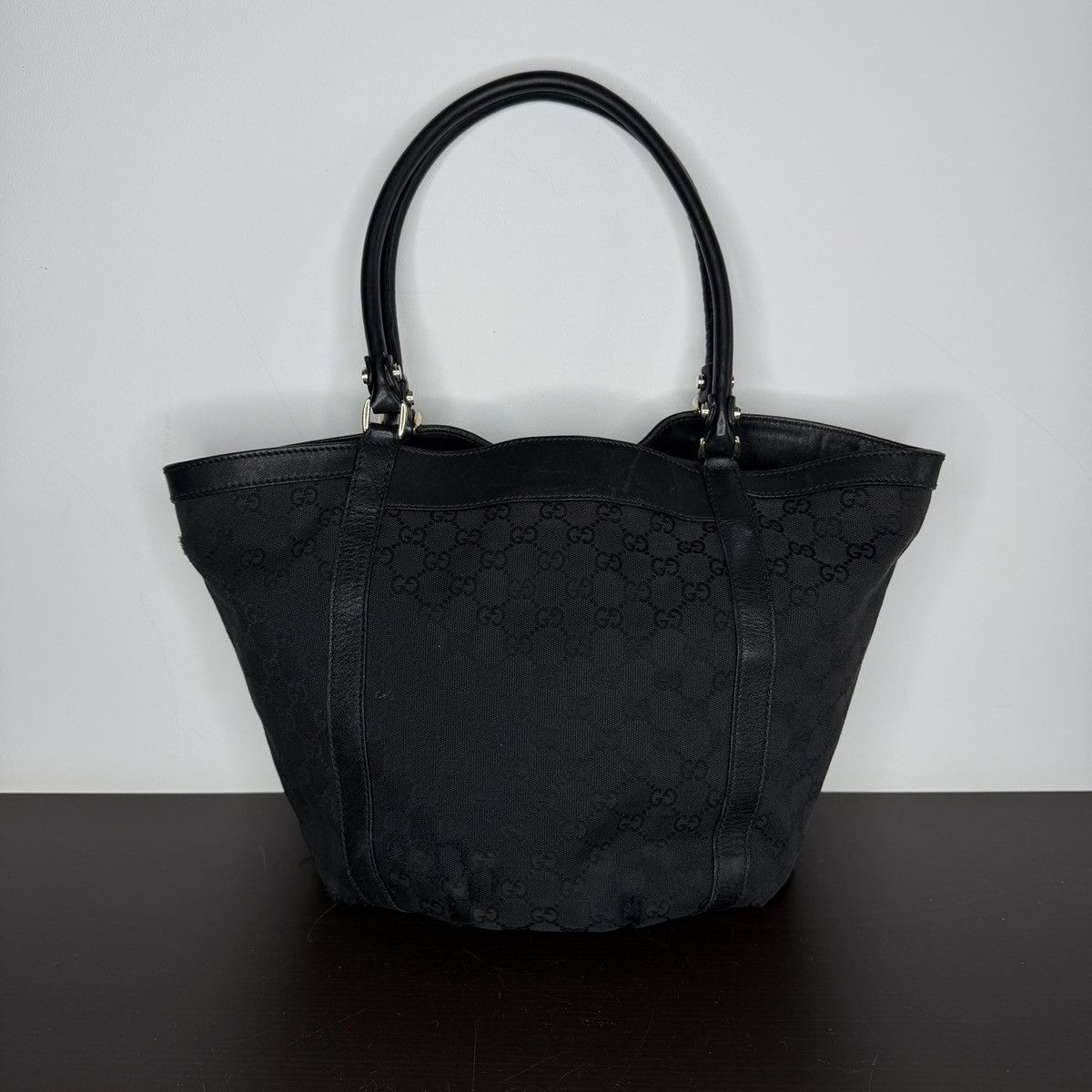 Gucci Gucci Vintage GG Canvas Monogram Shoulder Tote Bag Horsebite Size ONE SIZE - 5 Thumbnail