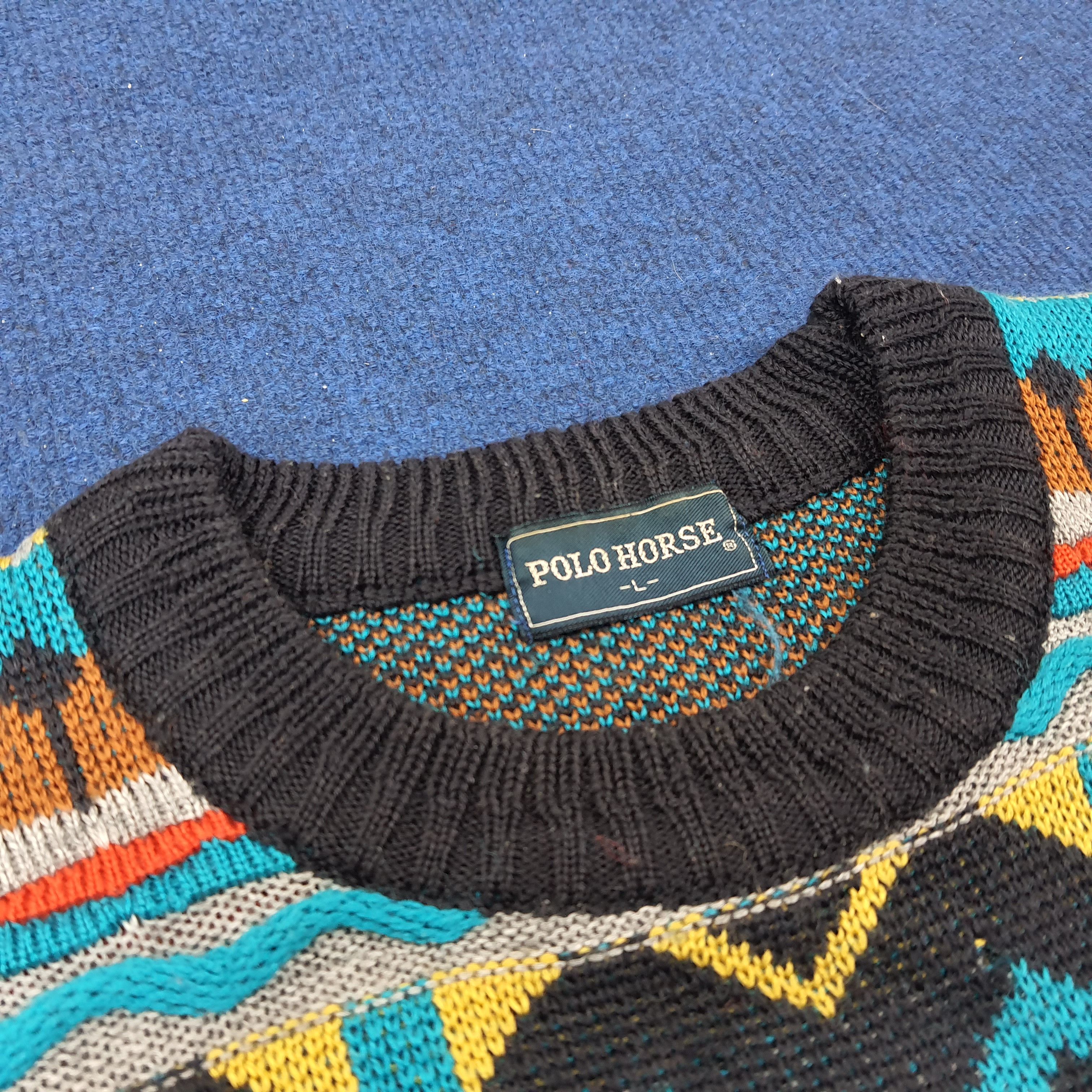 Designer × Vintage Vintage Polo Horse Knitted Sweatshirt Knitwear C220N20 Size US M / EU 48-50 / 2 - 3 Thumbnail