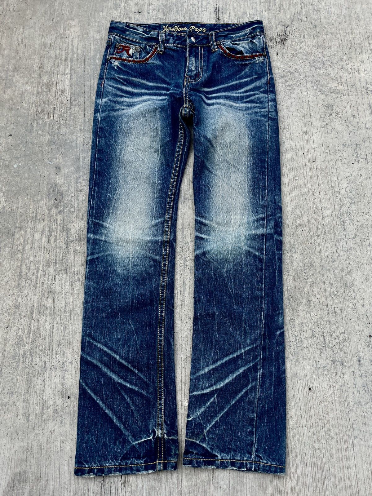 Japanese Brand 2000s JAPANESE BRAND NEWYORK PAPA CLAWMARK WASH JEANS Size 28" / US 6 / IT 42 - 1 Thumbnail