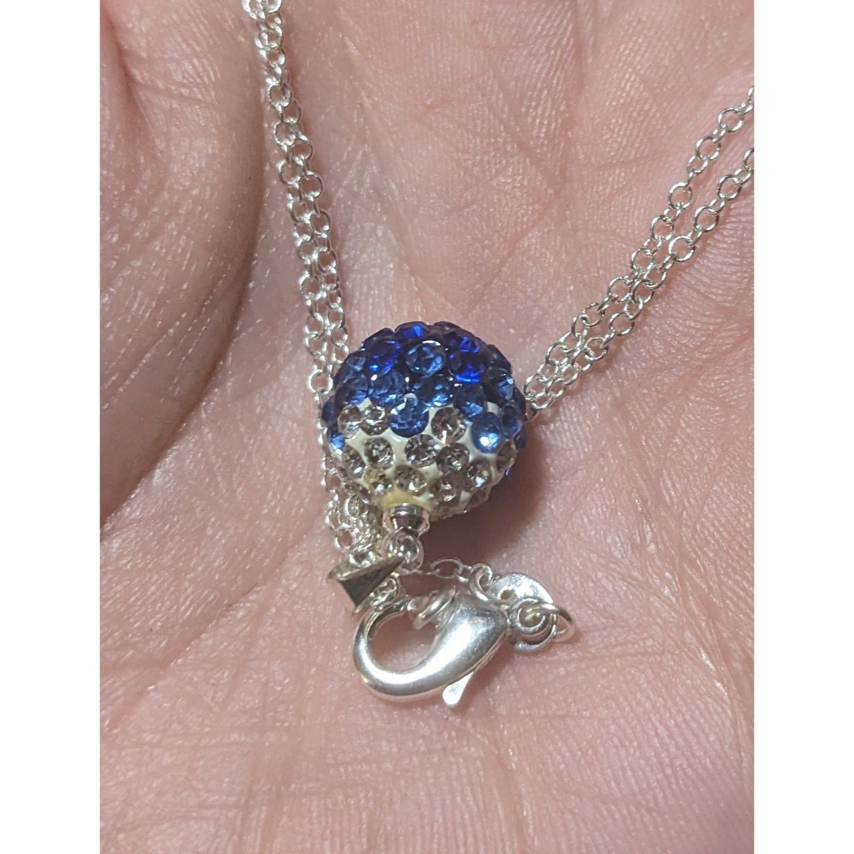 Other Sterling Blue And White Rhinestone Pendant Necklace Size ONE SIZE - 5 Thumbnail
