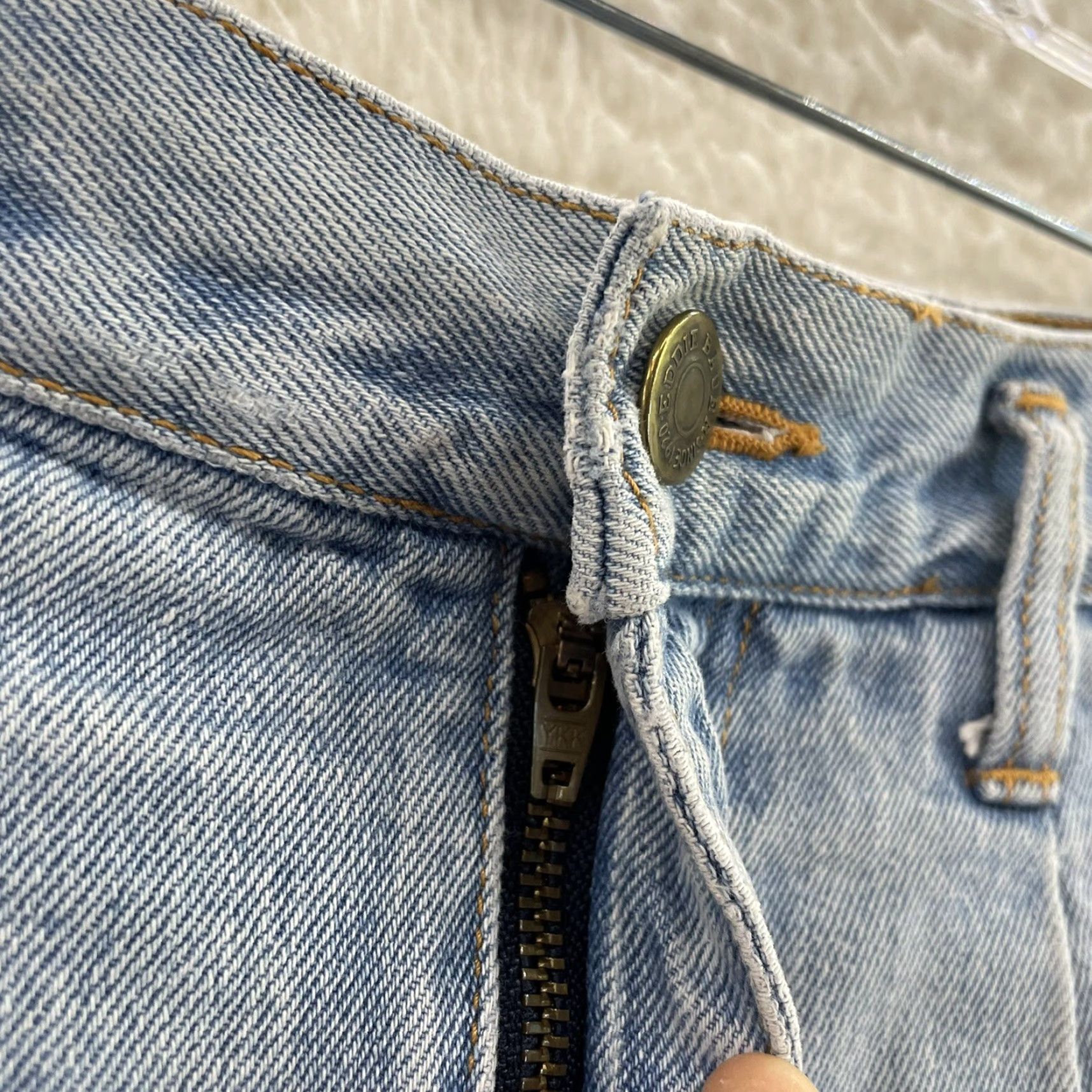Eddie Bauer VINTAGE Eddie Bauer Denim Long Shorts 12 29 High Waisted Cut-Off Shorts Jeans Women 1990s Grunge Size 34" / US 12 / IT 48 - 3 Thumbnail