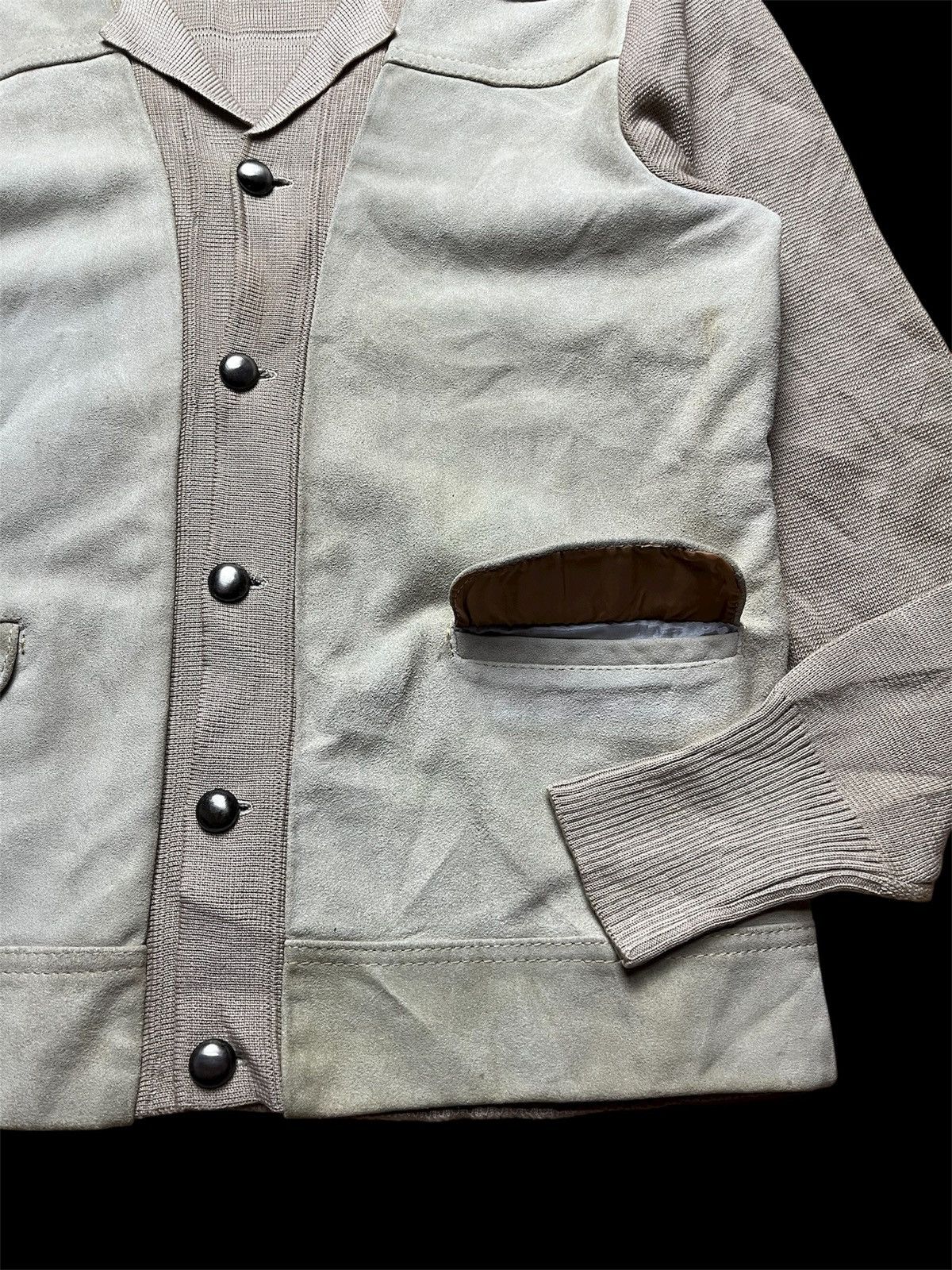 Vintage Vintage 50s 60s Rockabilly poly + suede leather knitwear Size US M / EU 48-50 / 2 - 3 Thumbnail
