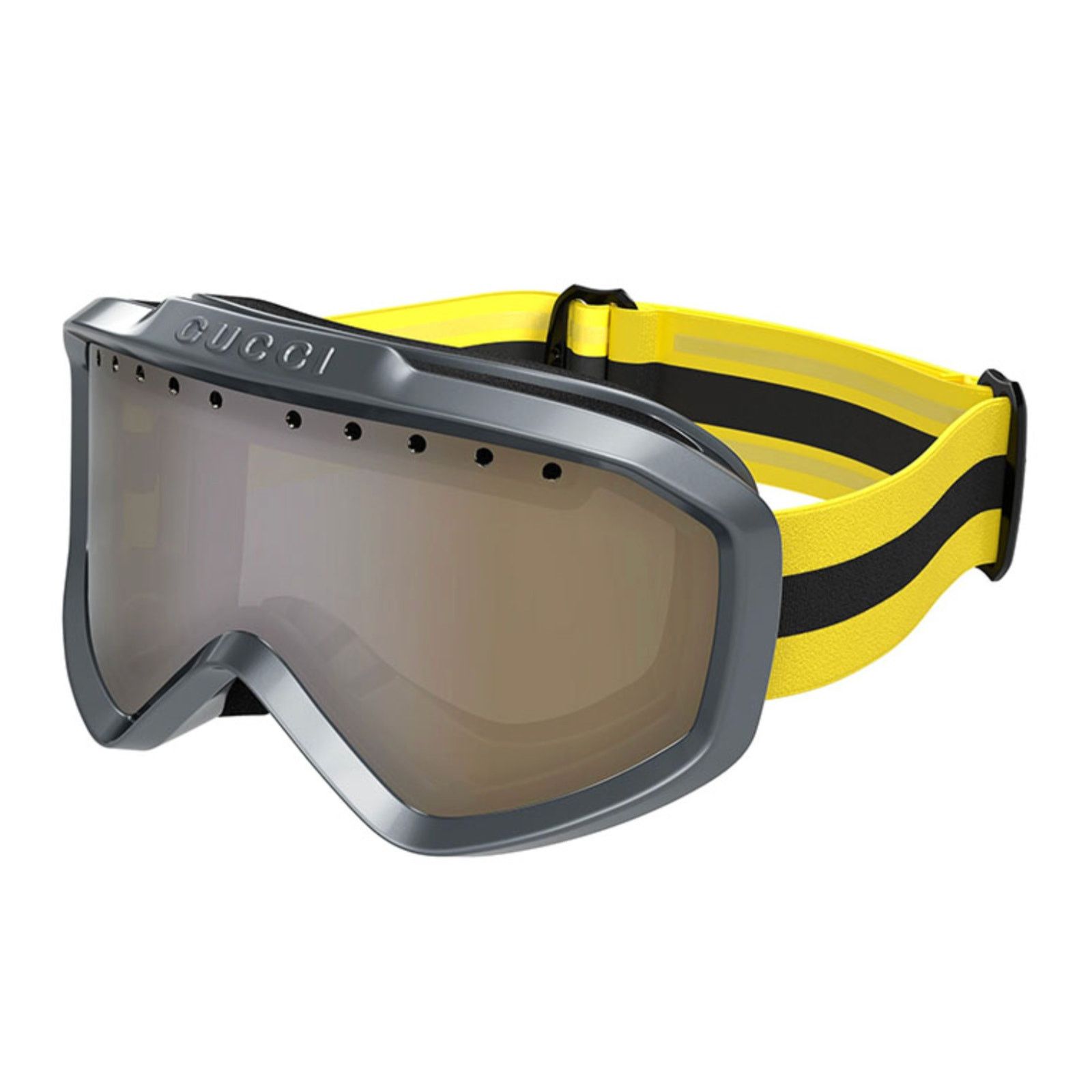 Gucci NEW GUCCI GG1210S Metallic Grey Mirrored Ski Goggles $1100 Size ONE SIZE - 1 Thumbnail