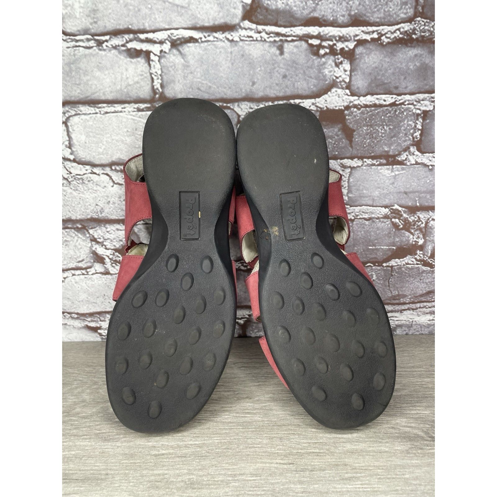 Propper Propet Pink Suede Leather Floral Casual Comfort Sandals Wome Size US 8.5 / IT 38.5 - 20 Thumbnail
