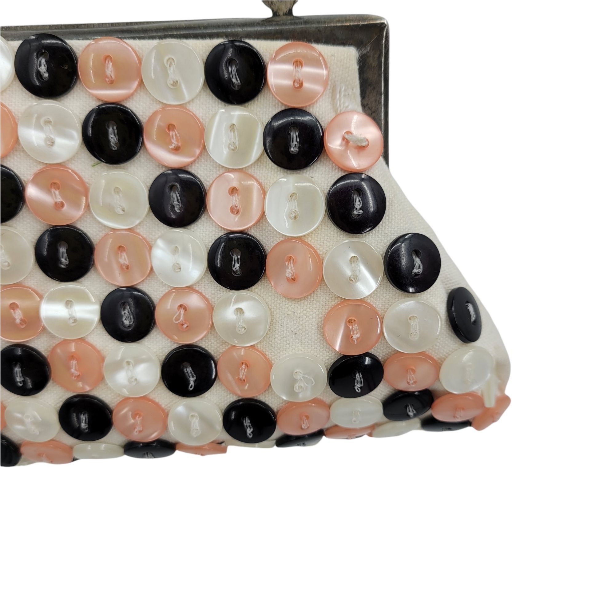 Handmade 60's/70's Handmade Baguette Button Covered Polka Dot Framed Size ONE SIZE - 6 Thumbnail