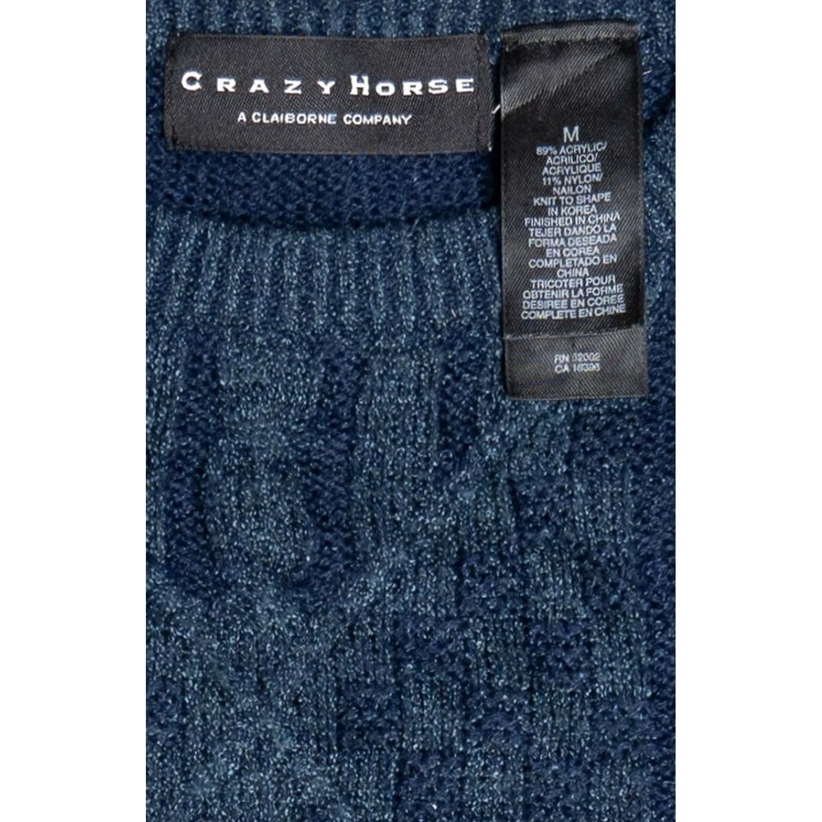 Vintage Crazy Horse Claiborne Argyle Grid Sweater Shirt Medium Blue Acrylic Nylon Vintage 2010s Mens Size M / US 6-8 / IT 42-44 - 4 Thumbnail
