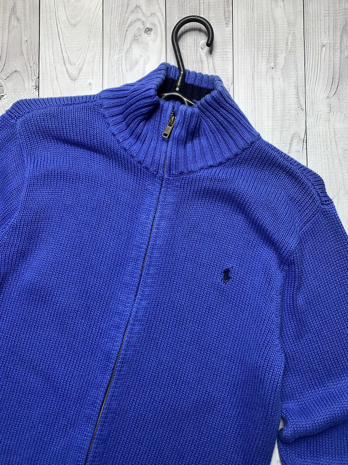 Polo Ralph Lauren × Vintage Vintage polo Ralph Lauren zip sweater blue size S Size US S / EU 44-46 / 1 - 2 Thumbnail