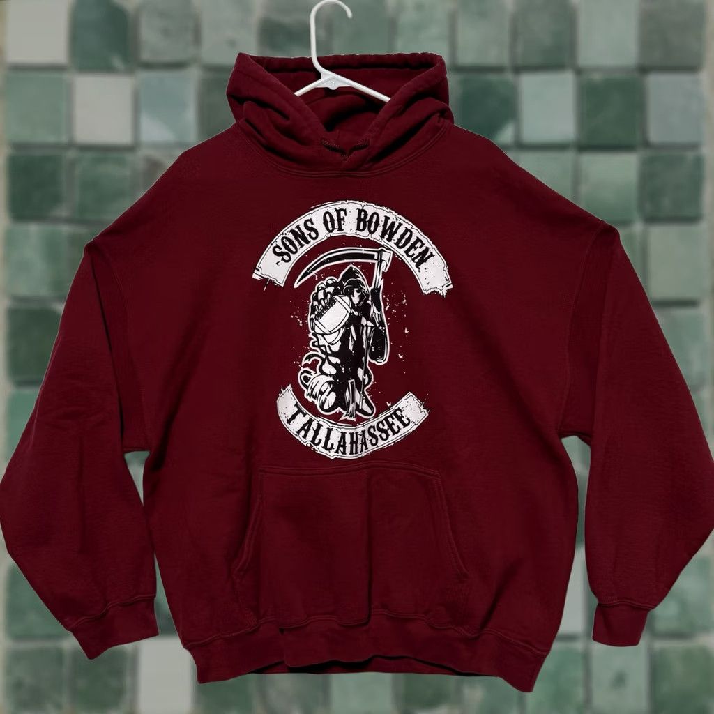 Gildan Gildan Men’s Sweatshirt Pullover Hooded 2XL Red Maroon Sports Logo Tallahassee Bowden - Vintage No Size US XXL / EU 58 / 5 - 1 Thumbnail