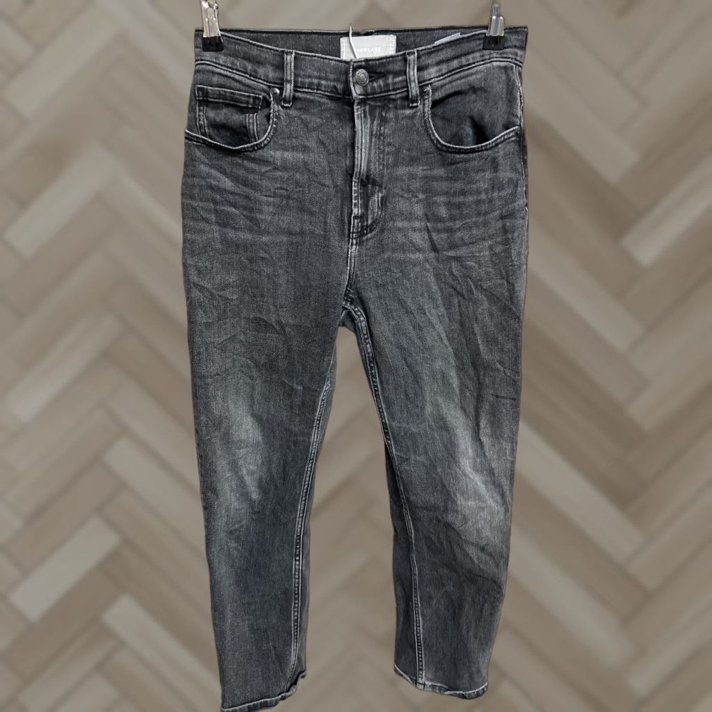 Everlane Everlane Jeans Women 27 Cotton Denim High Waist Black Straight Stretch Jeans Size 26" / US 2 / IT 38 - 1 Thumbnail