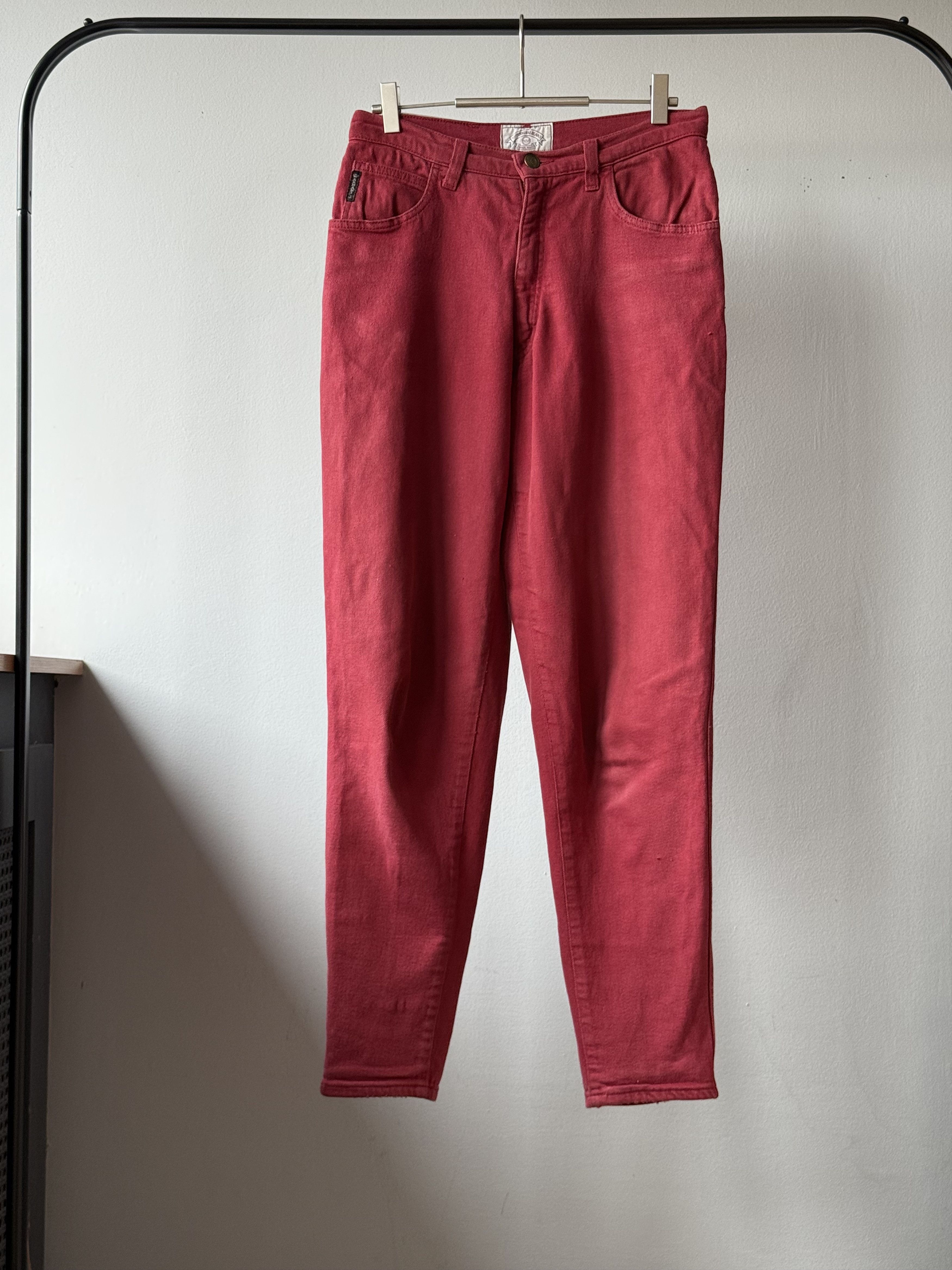 Armani × Giorgio Armani × Vintage Vintage 90's Armani Jeans Washed Red Logo Baggy Denim Pants Size US 30 / EU 46 - 2 Thumbnail