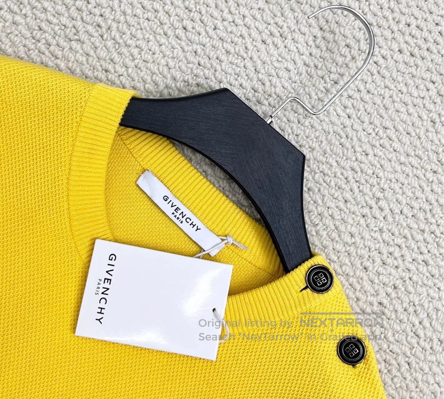 Givenchy givenchy yellow embroidered logo knit sweater. Size US M / EU 48-50 / 2 - 2 Thumbnail