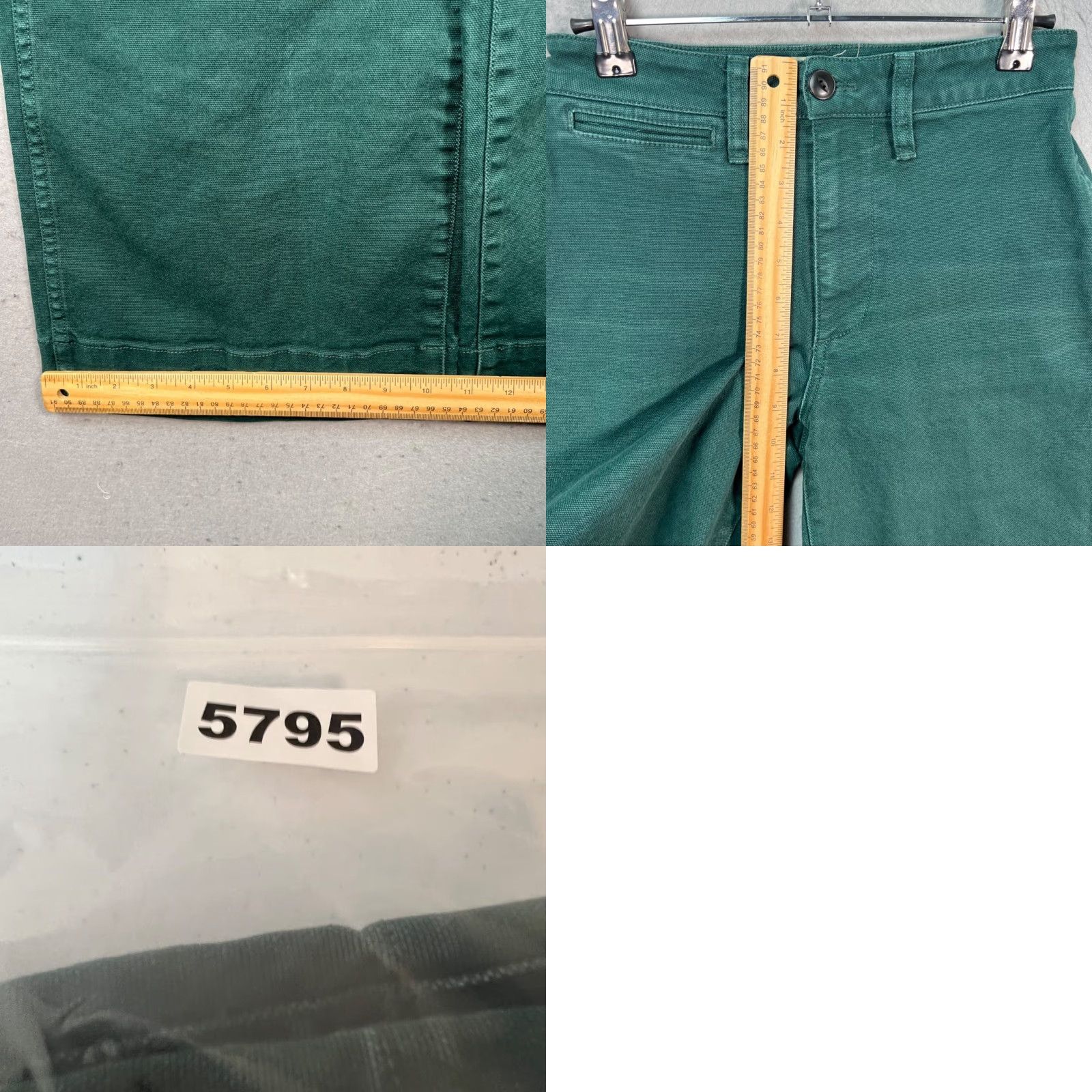 Madewell Madewell Womens Pants Casual 24P Petite Green Wide-Leg Cropped Cotton Blend 26.5in Inseam Womens Size 42" / US 20 - 8 Thumbnail