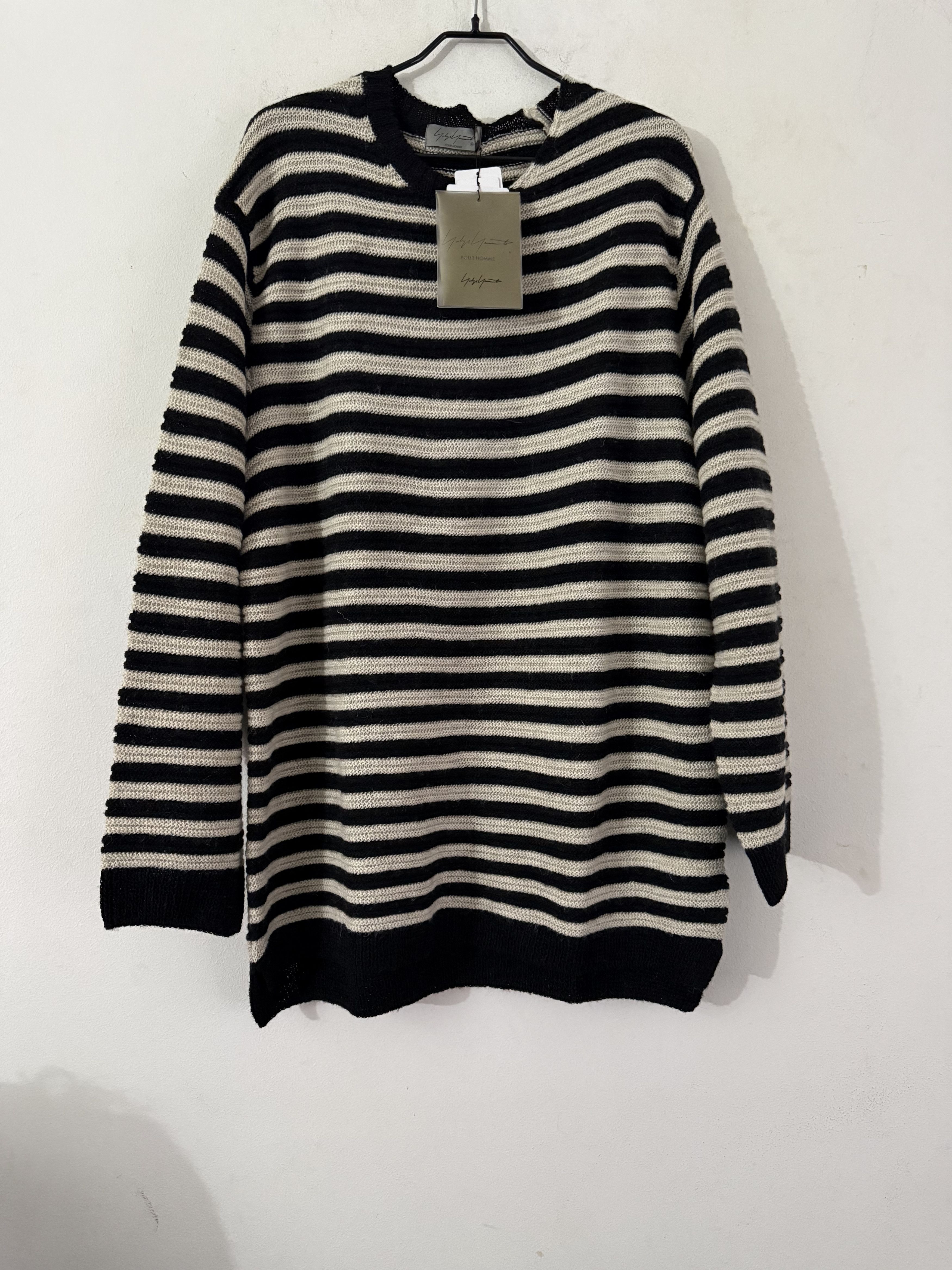 Yohji Yamamoto Asymmetric Striped Knit Size US L / EU 52-54 / 3 - 5 Thumbnail