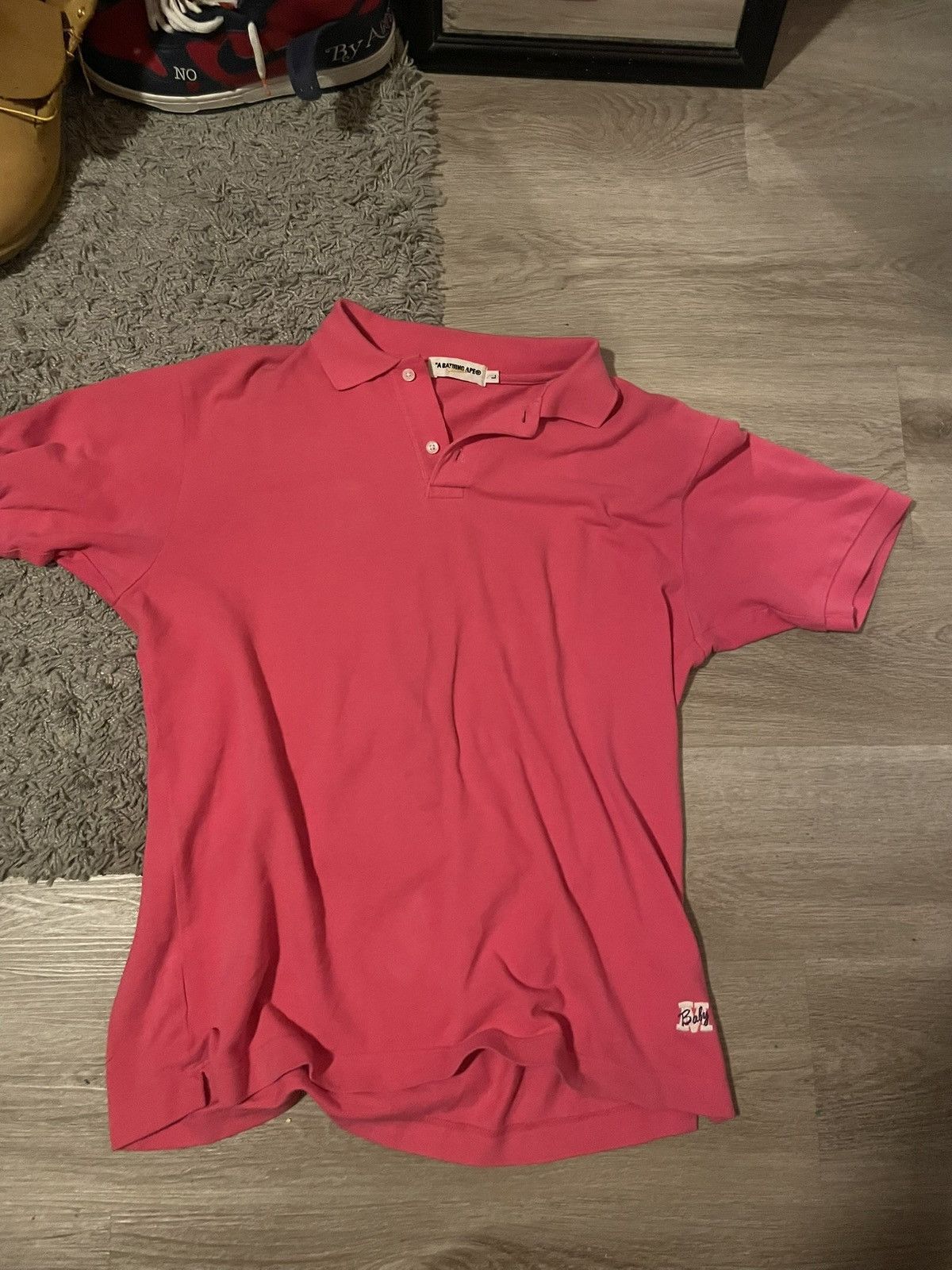 Bape Bape pink rugby polo Size US L / EU 52-54 / 3 - 1 Thumbnail
