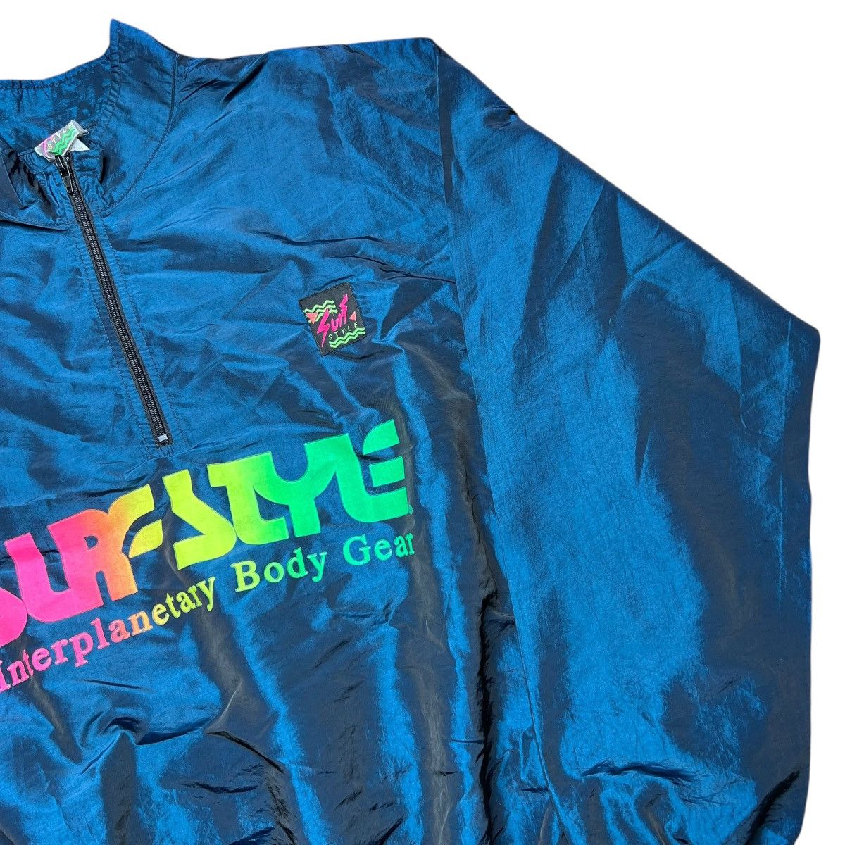 Vintage Vintage 1980s Surf Style Body Gear Navy Windbreaker Jacket Size US XL / EU 56 / 4 - 16 Thumbnail