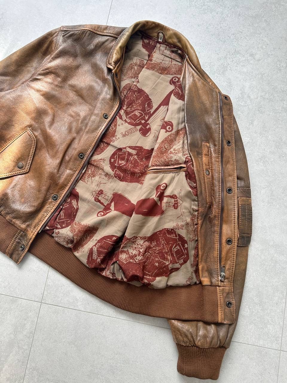 Vintage Vintage PARTICULIER AIR FORCE Leather Aviator Bomber Jacket Size US L / EU 52-54 / 3 - 11 Thumbnail