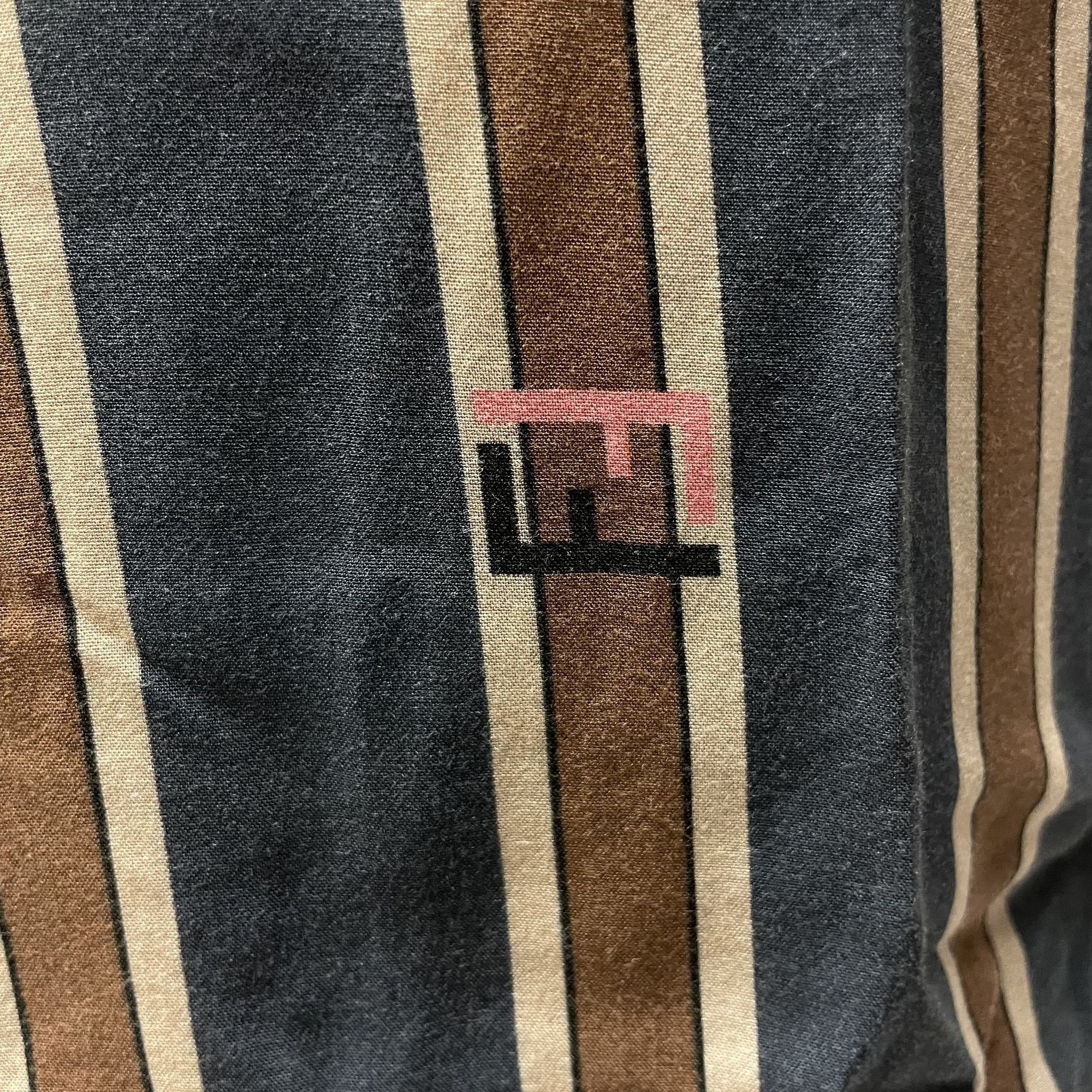 Fendi Fendi Blue Stripe PANEL Logo Rayon Rockabilly Shirt Size US M / EU 48-50 / 2 - 6 Thumbnail