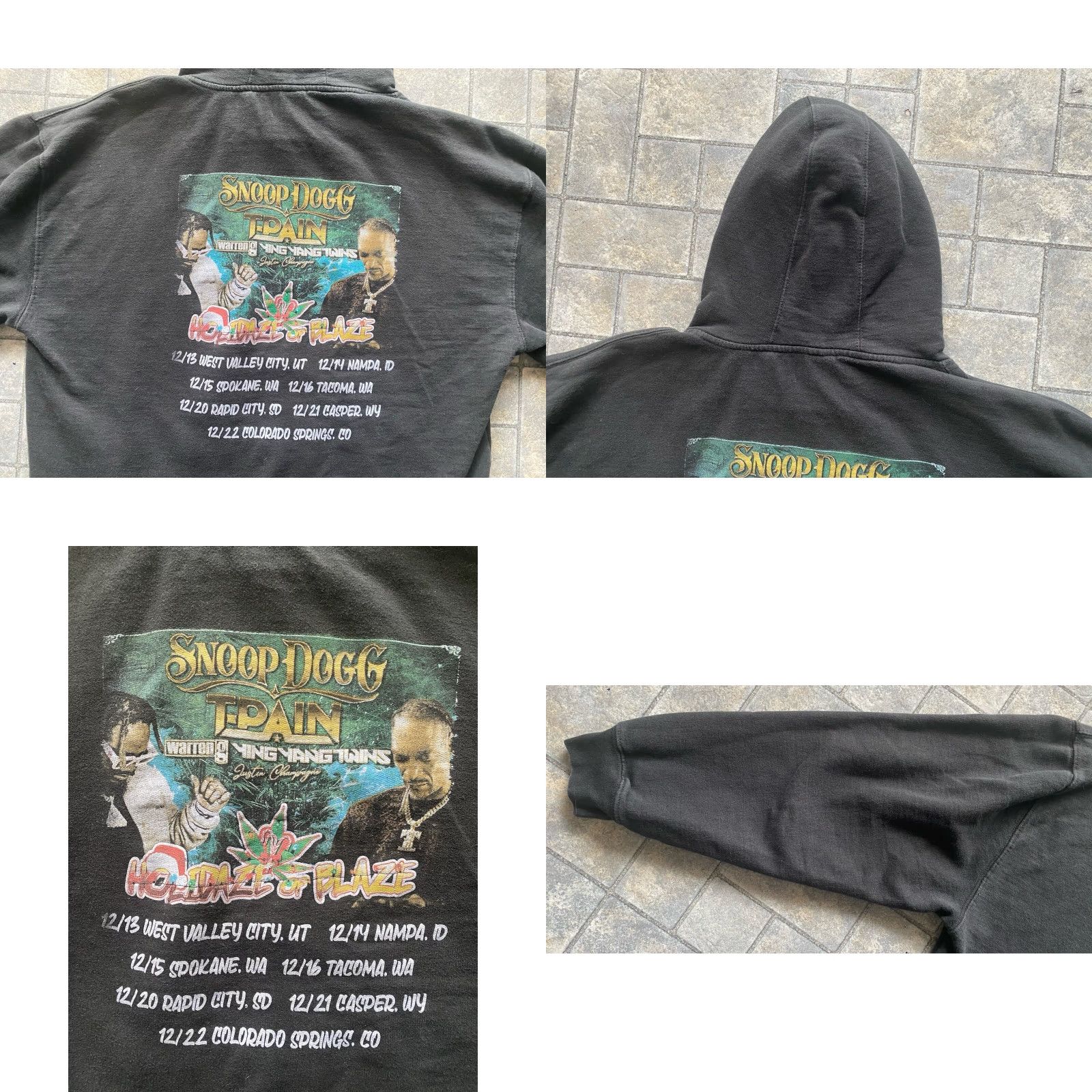 Doublet VINTAGE Snoop Dogg T-Pain MENS XL Black Double Sided Holidaze Of Blaze Tour Hoodie Warren G Yin Yang Twins Rap Music Size US XL / EU 56 / 4 - 10 Thumbnail
