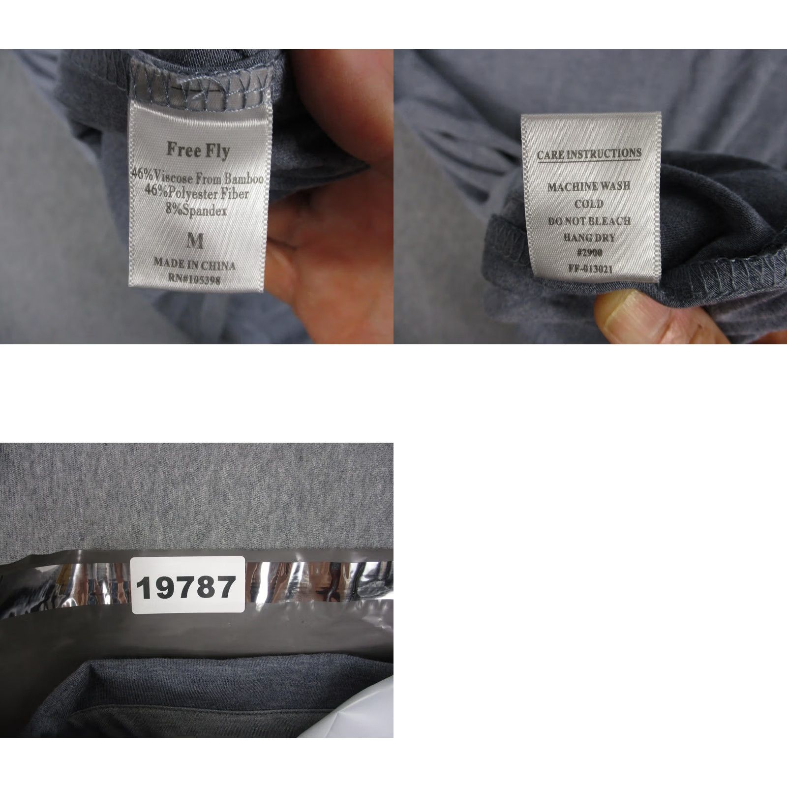 Vintage Free Fly Polo Shirt Mens Medium Gray Bamboo Blend Stretch Performance Casual Size US M / EU 48-50 / 2 - 8 Thumbnail
