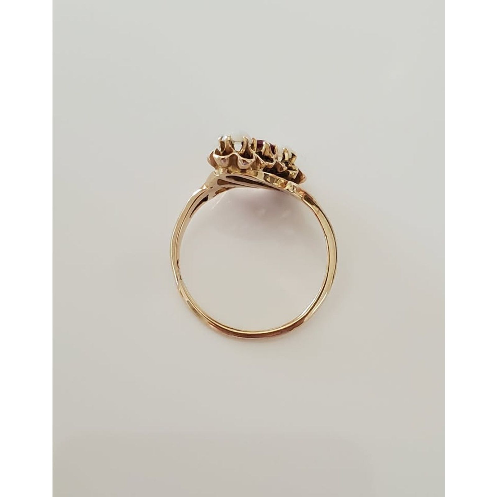 Other Antique 10K Ruby and Opal Bypass Ring Size ONE SIZE - 4 Thumbnail