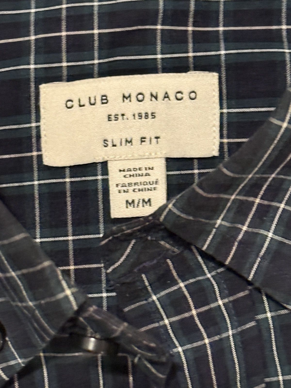 Club Monaco Dark Plaid Shirt Size US M / EU 48-50 / 2 - 3 Thumbnail