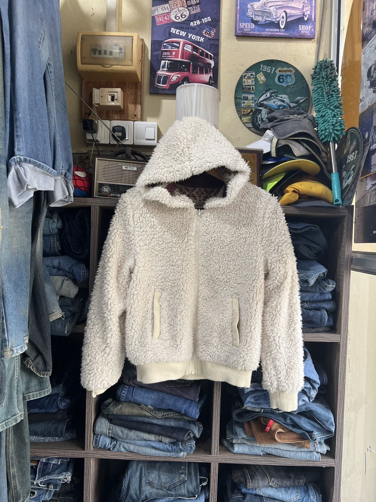 Japanese Brand 🔥Rare Back Number Native Reversible Sherpa Jacket Size S / US 4 / IT 40 - 4 Thumbnail