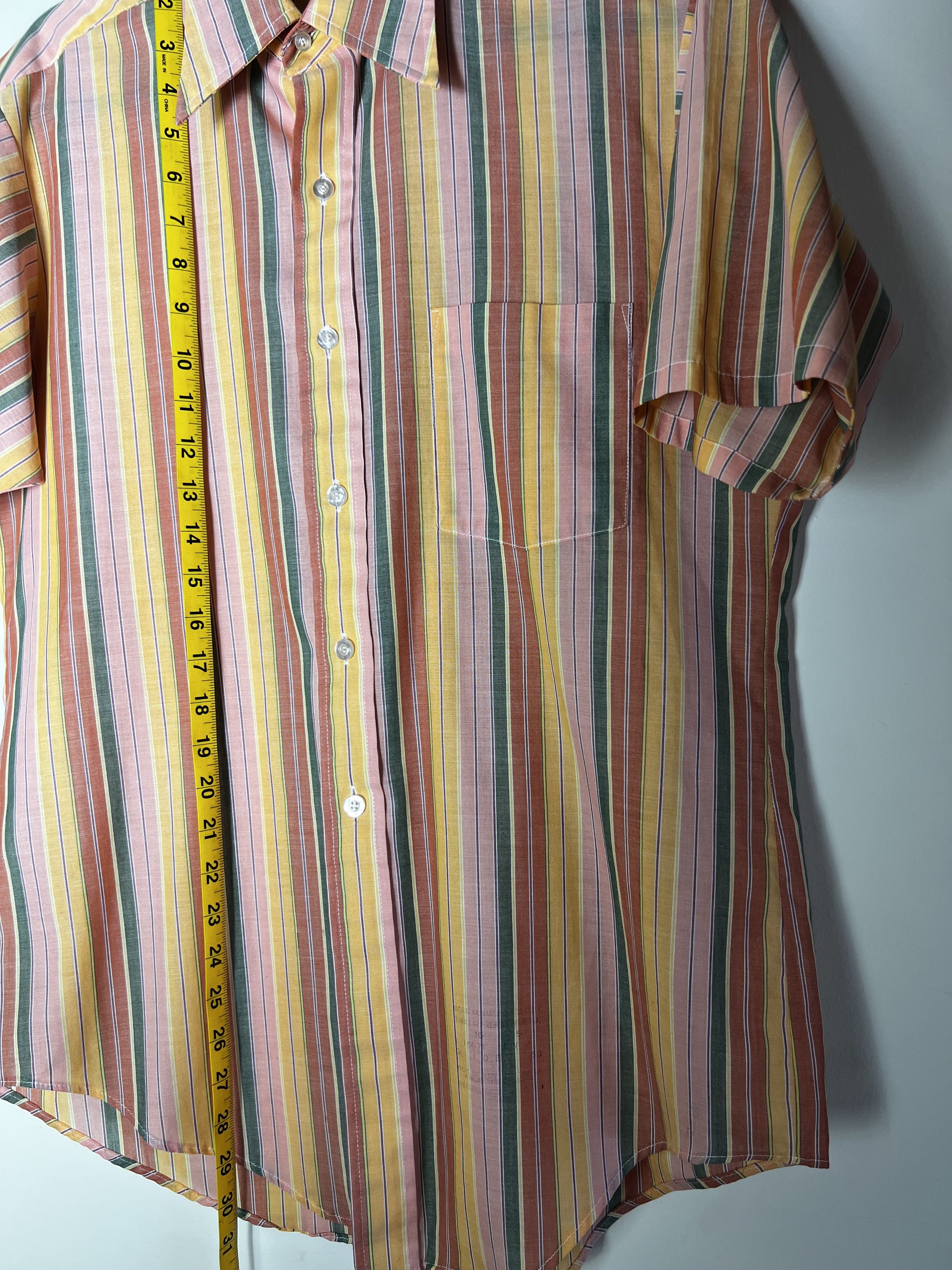 Van Heusen Vintage 1960's Van Heusen 417 Striped Short Sleeve Button Up Size US S / EU 44-46 / 1 - 7 Thumbnail