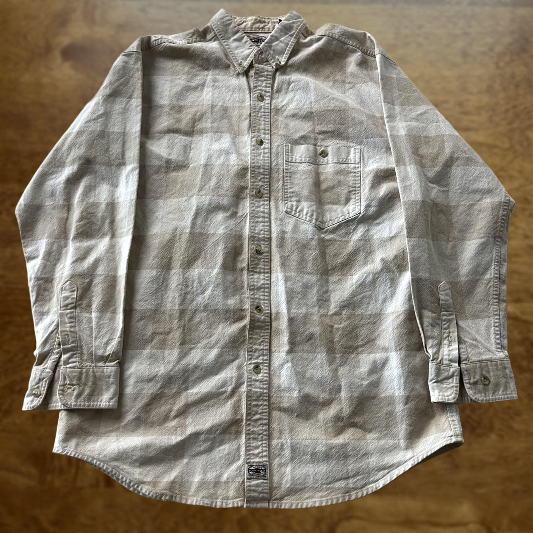 Vintage VINTAGE County Seat Shirt Mens Large Beige Plaid Long Sleeve Button Up Workwear Size US L / EU 52-54 / 3 - 1 Thumbnail