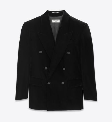 Saint Laurent Paris oc11z1225 774992 Oversized Jacket in Velvet in Black Size US M / EU 48-50 / 2 - 1 Thumbnail