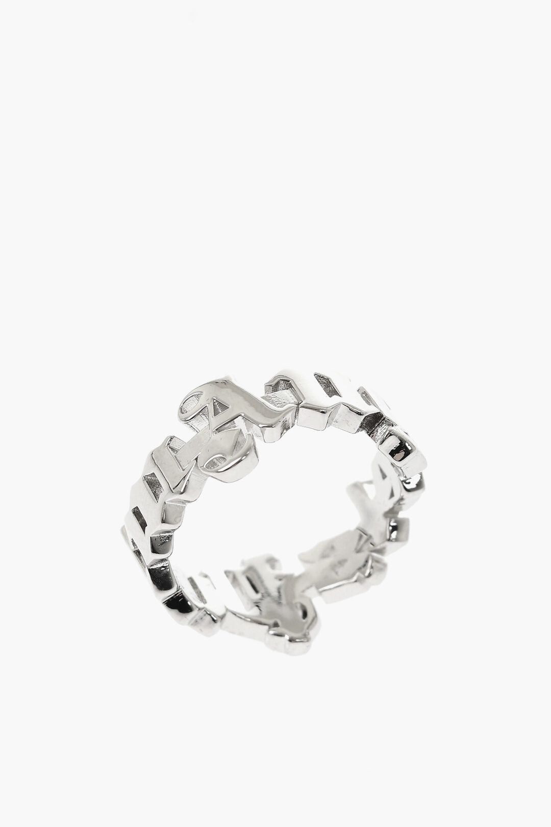 Silver-Effect Logo Ring