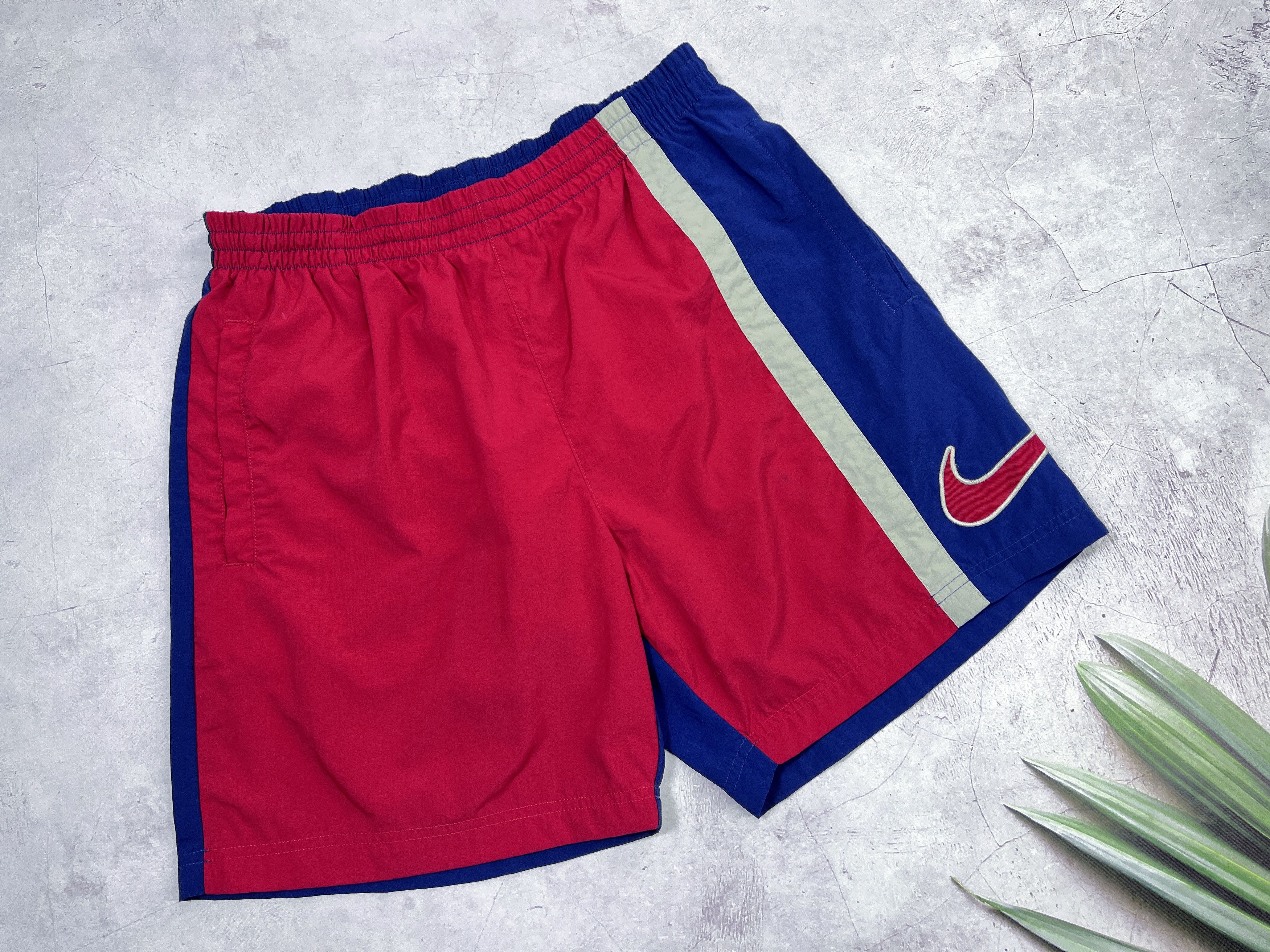 Nike × Vintage Vintage Nike Swim Trunks Shorts Big Swoosh Logo Size US 36 / EU 52 - 3 Thumbnail