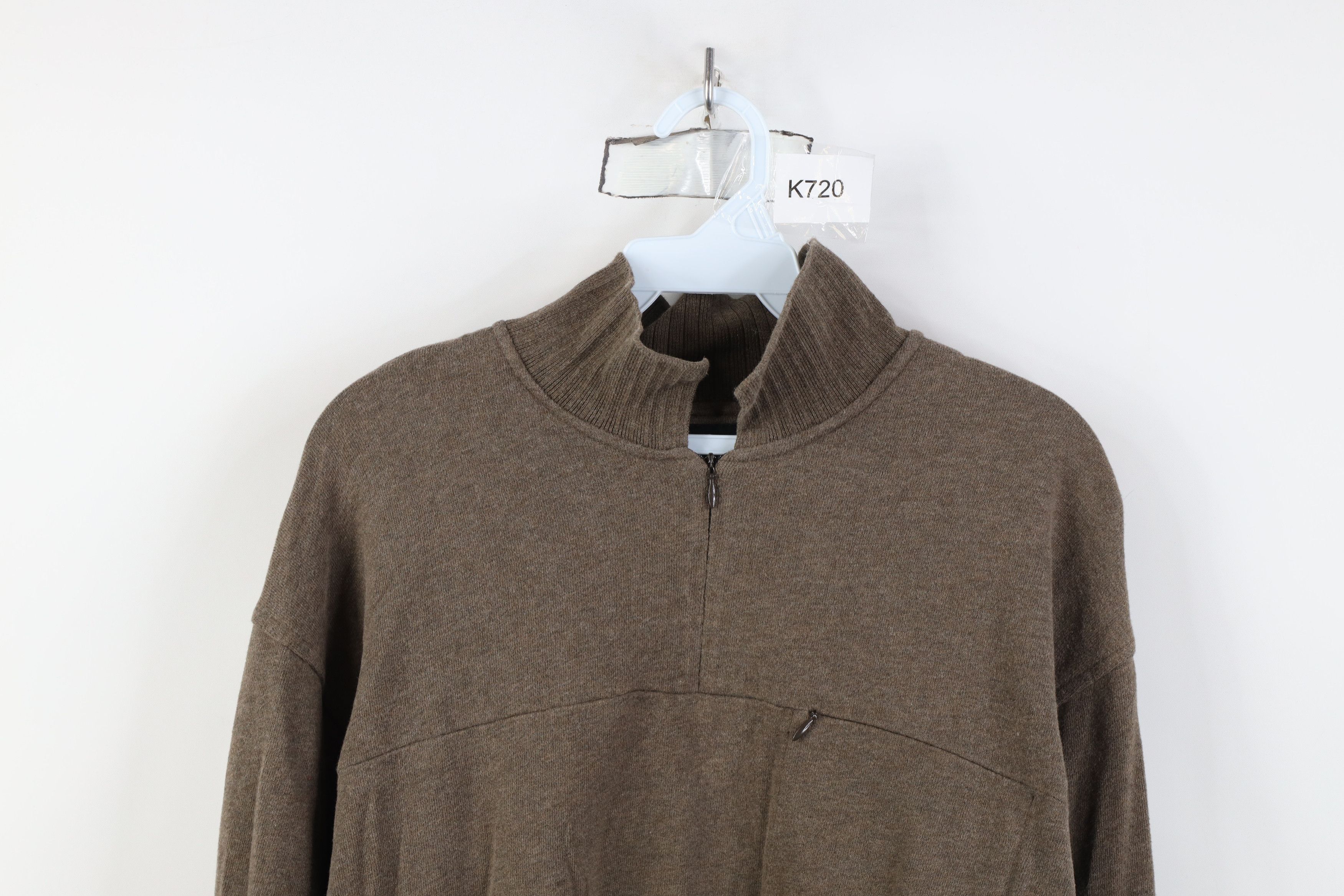 Eddie Bauer Vintage 90s Eddie Bauer Knit 1/4 Zip Collared Sweater Brown Size US M / EU 48-50 / 2 - 2 Thumbnail