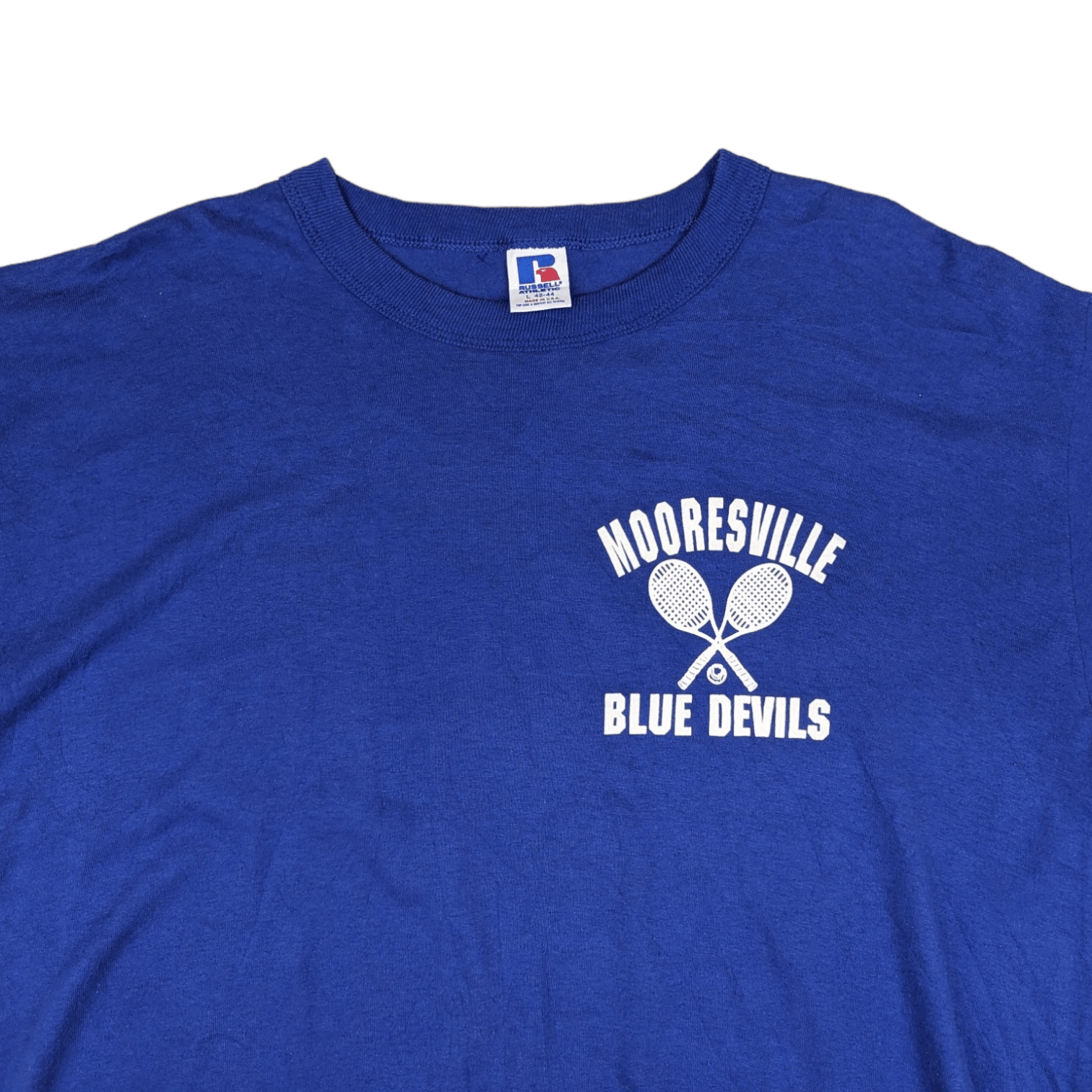 Russell Athletic 90's Mooresville High School Blue Devils Tennis Club Tee Size US L / EU 52-54 / 3 - 4 Thumbnail