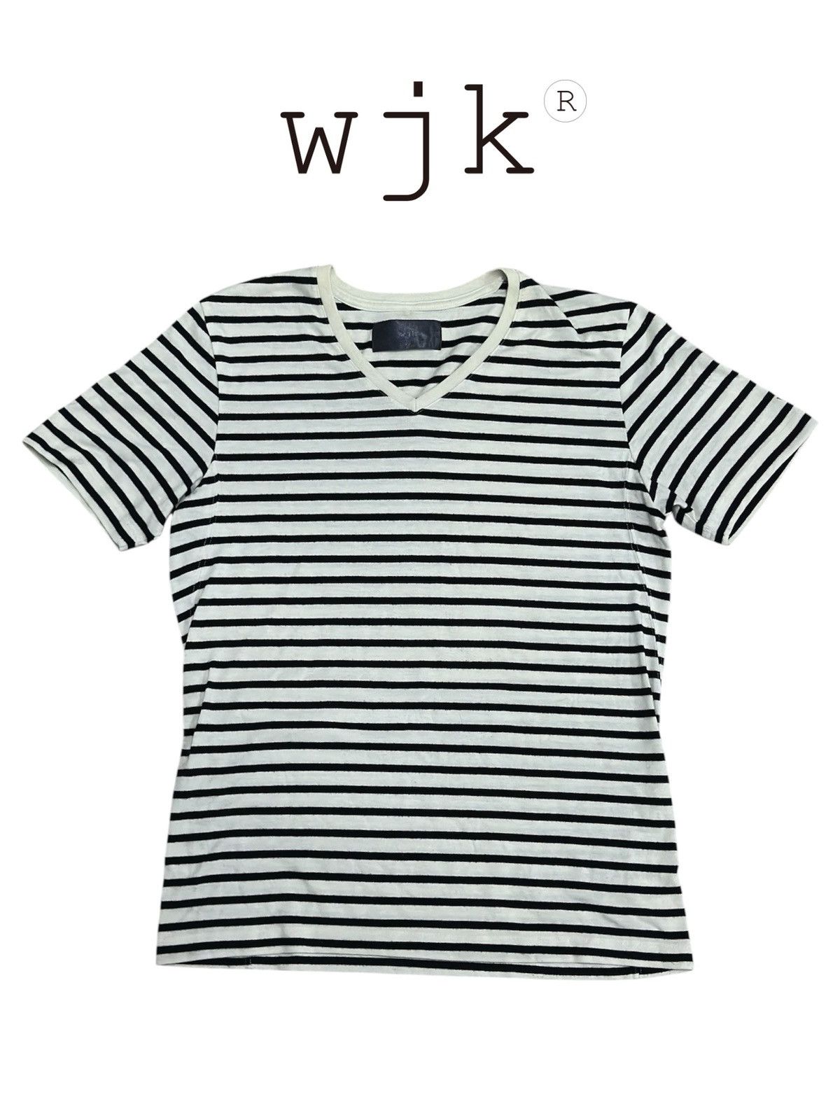 wjk Wjk®️ 1 miles Stripes V-Neck S/S Tee Size US M / EU 48-50 / 2 - 1 Thumbnail