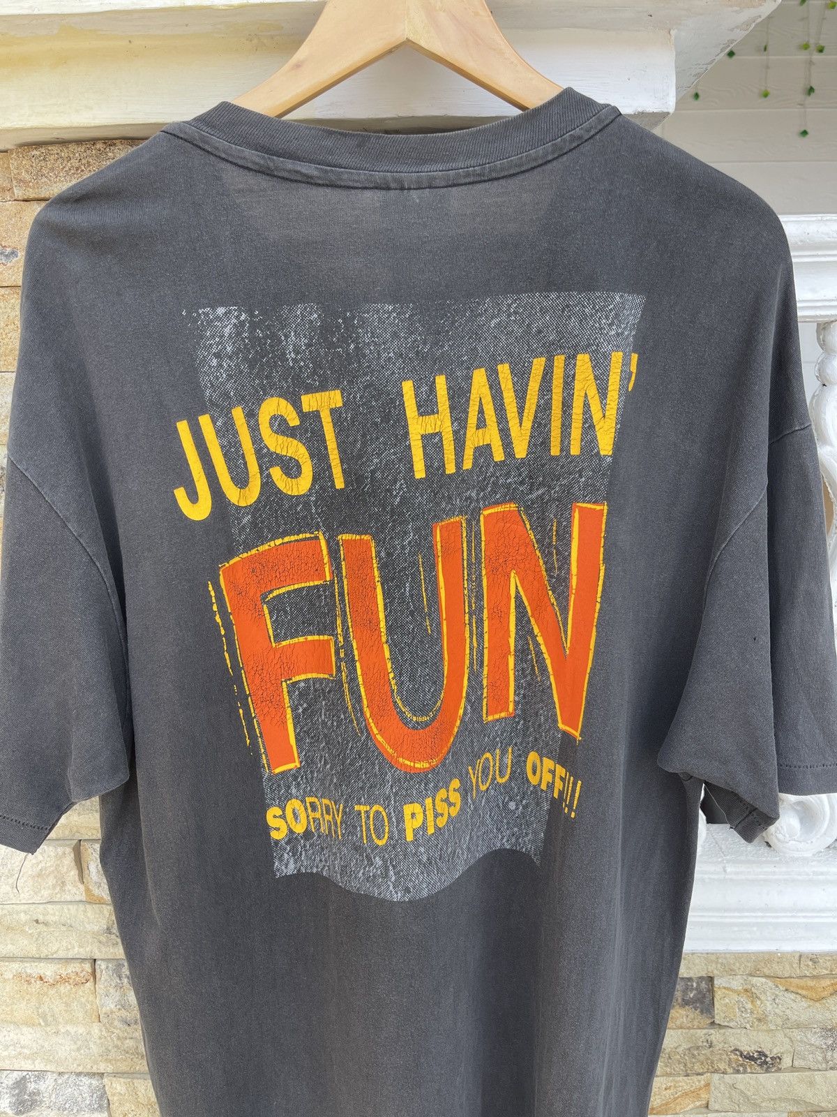 Thrasher THRASHED🔥Faded🔥Vtg90s THRASHER Magazine “Just Havin Fun” Size US XL / EU 56 / 4 - 4 Thumbnail