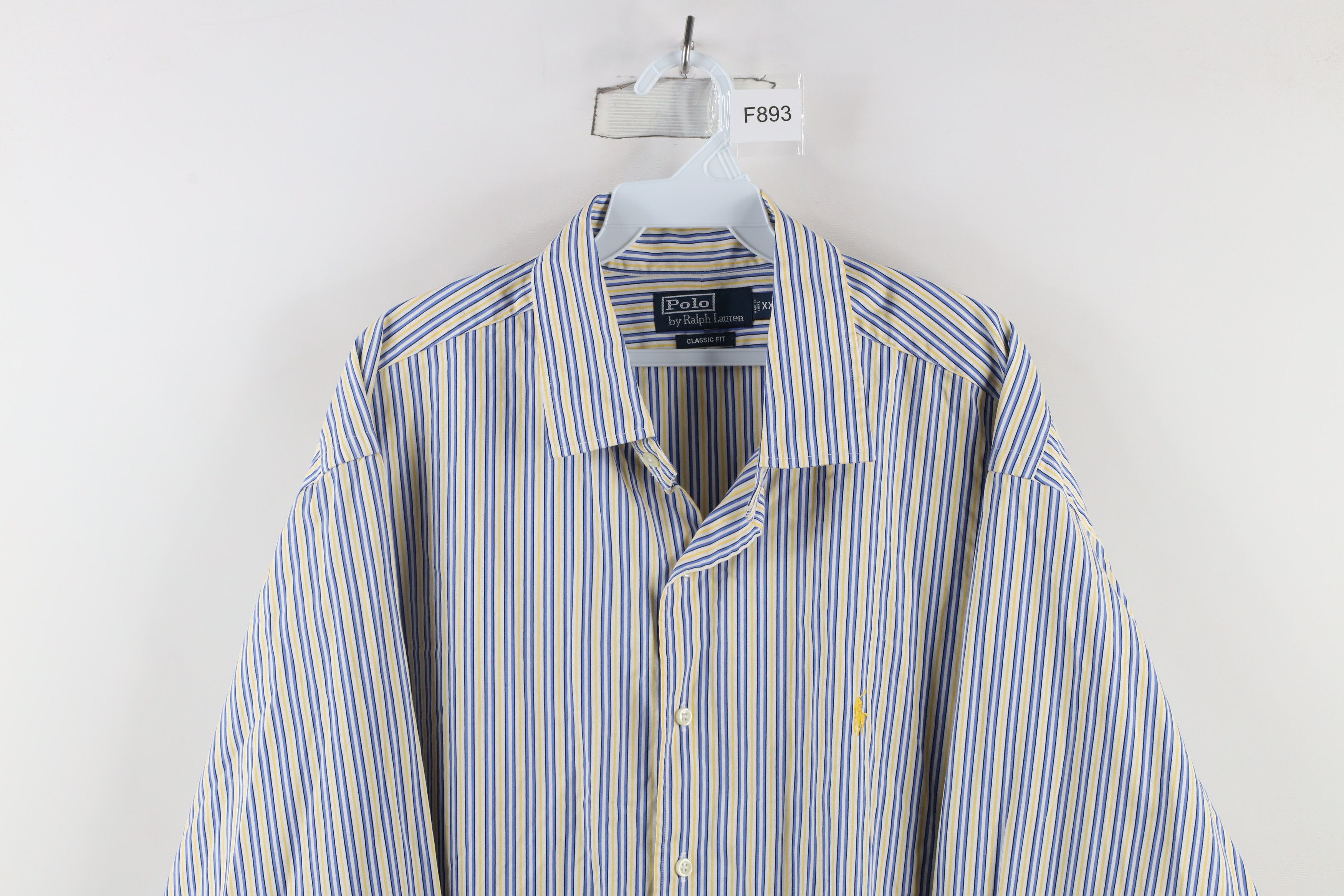 Ralph Lauren × Vintage Vintage 90s Ralph Lauren Fit Striped Collared Button Shirt Size US XXL / EU 58 / 5 - 2 Thumbnail
